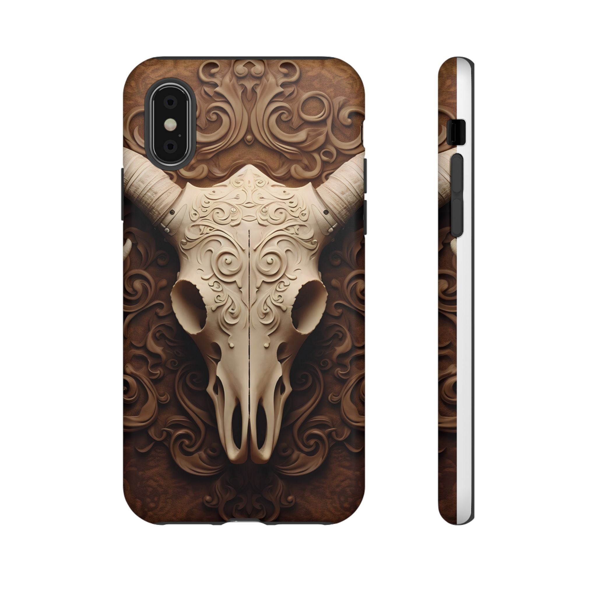 Baroque Ram Skull Hexagon Stone iPhone Case