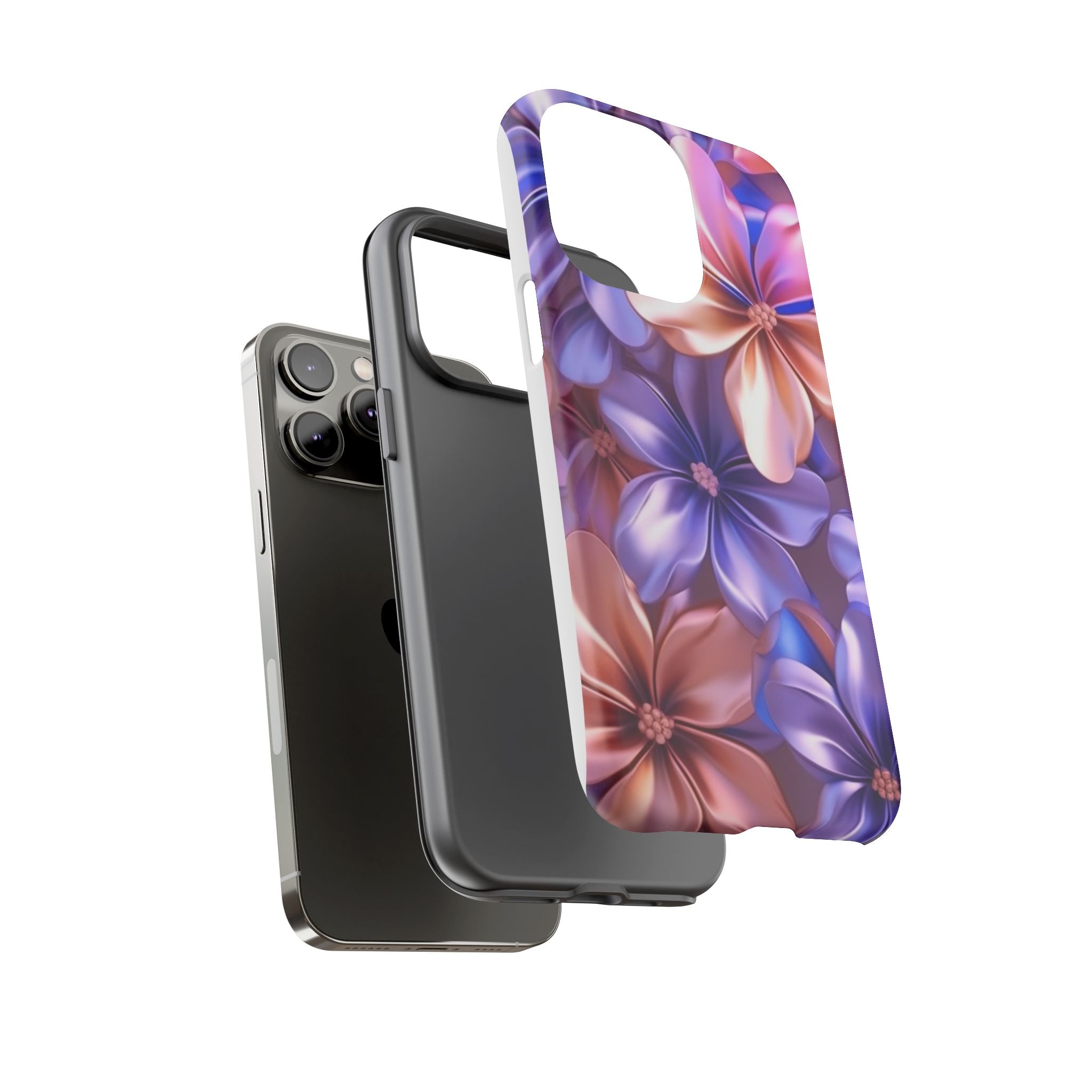 Metallic Flower iPhone Case - Rugged Hexagon Stone