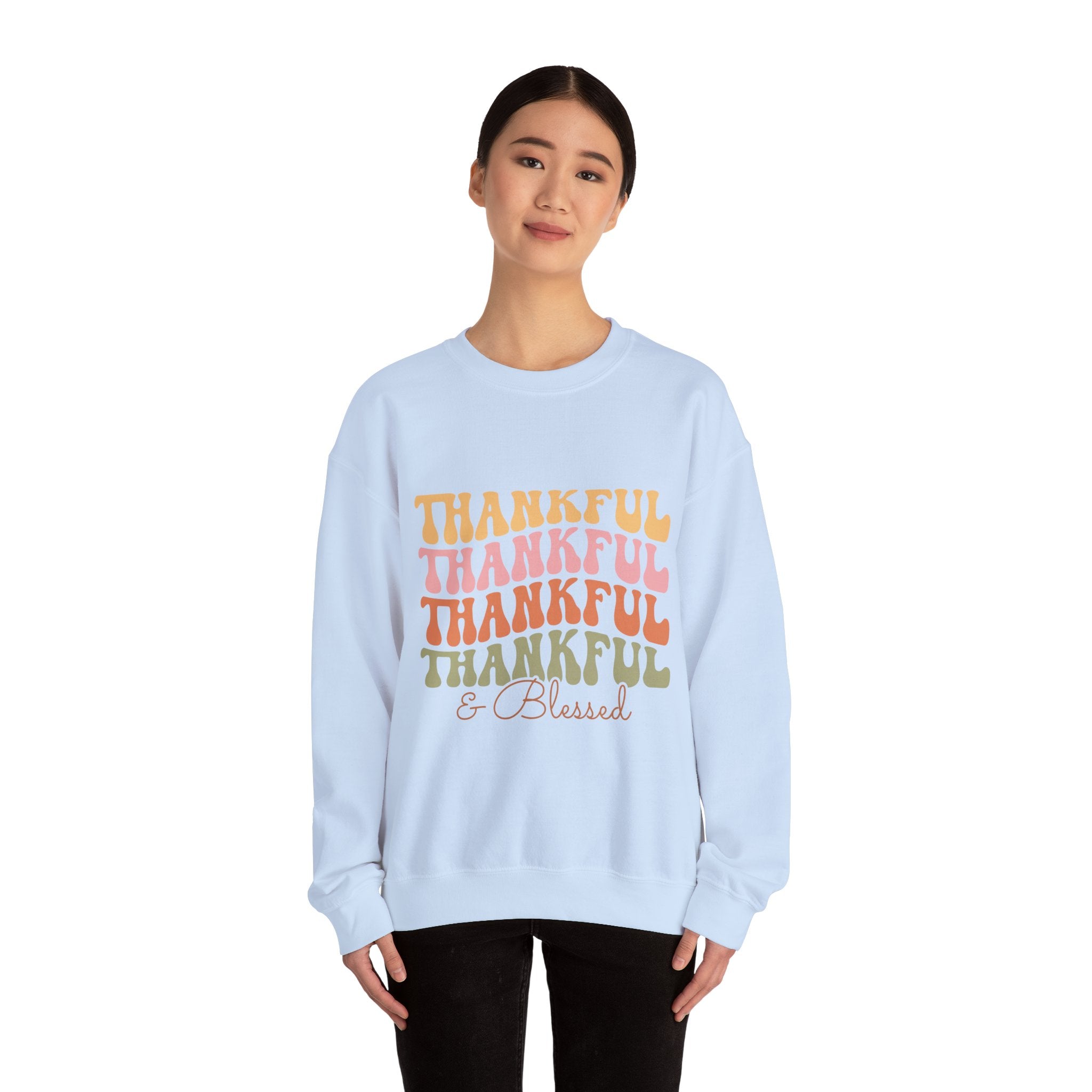 Retro Thankful & Blessed Thanksgiving Sweatshirt