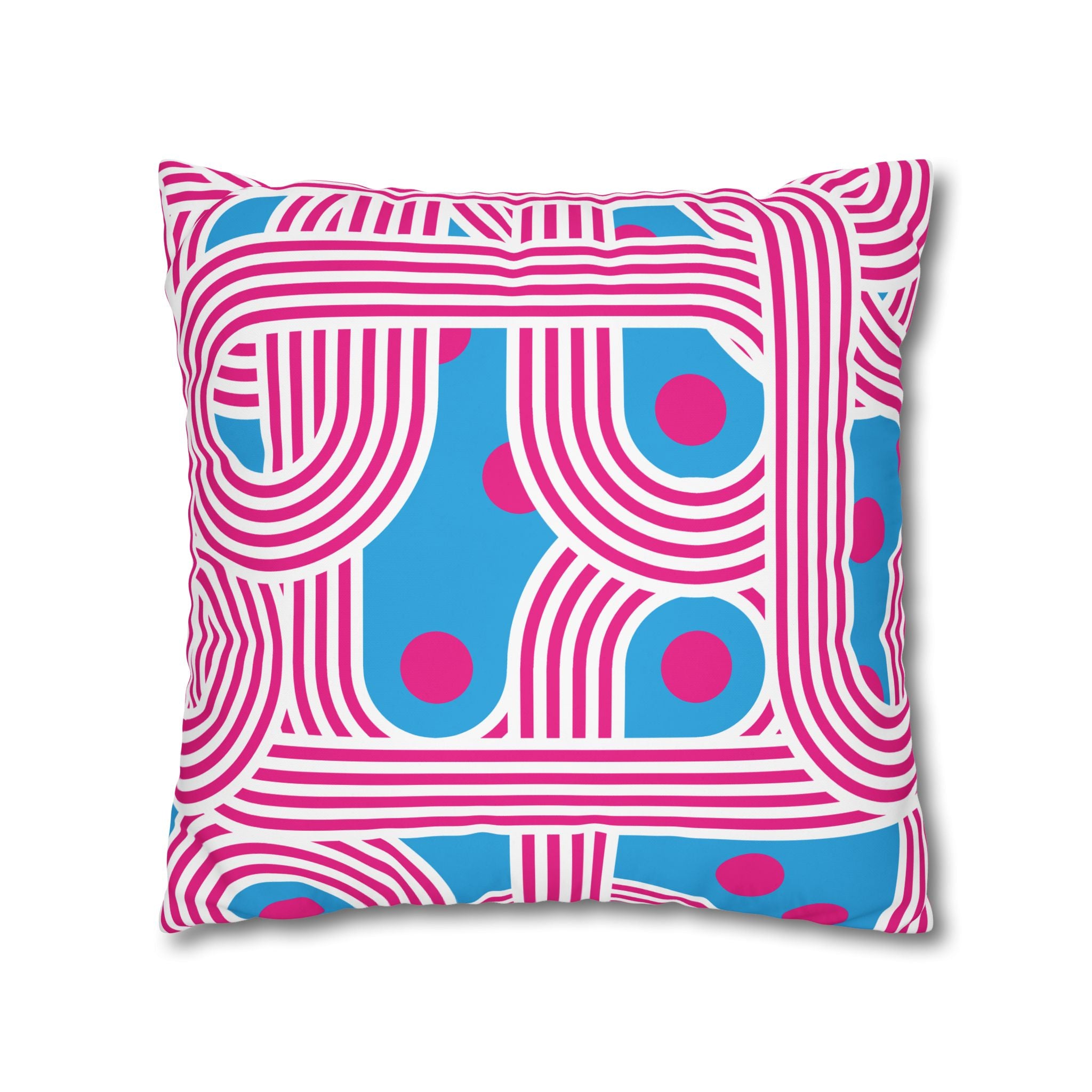 Retro Pink & Teal Geometric Pillowcase