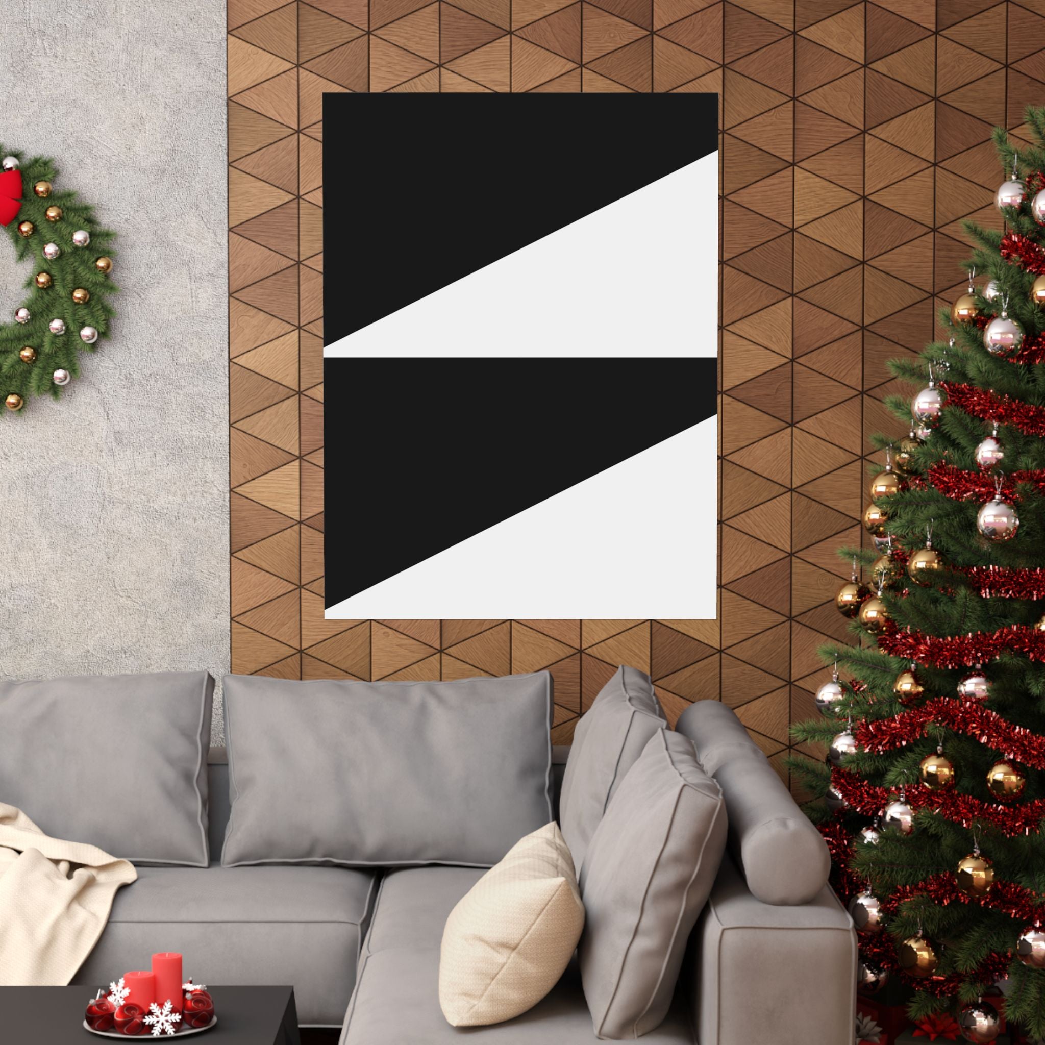 Geometric Black Triangle Wall Art Poster