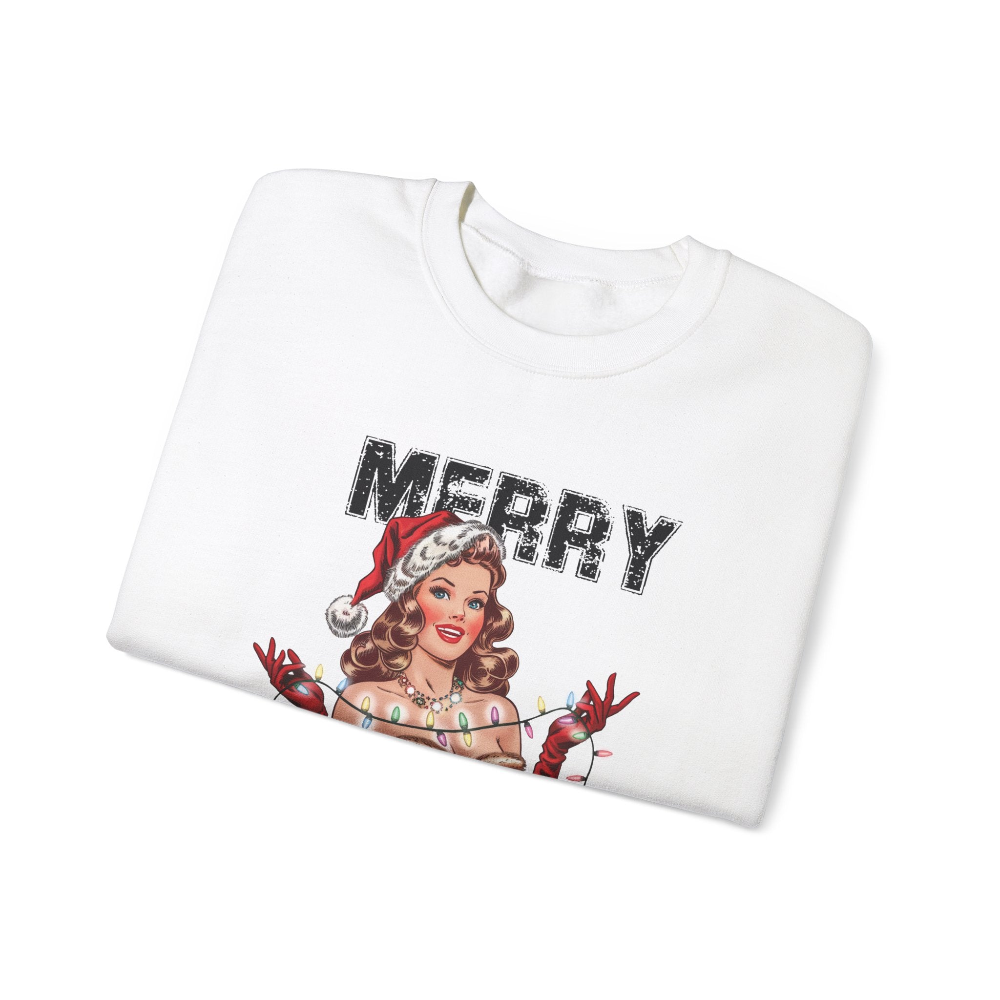 Vintage Santa Pin-Up Christmas Sweatshirt