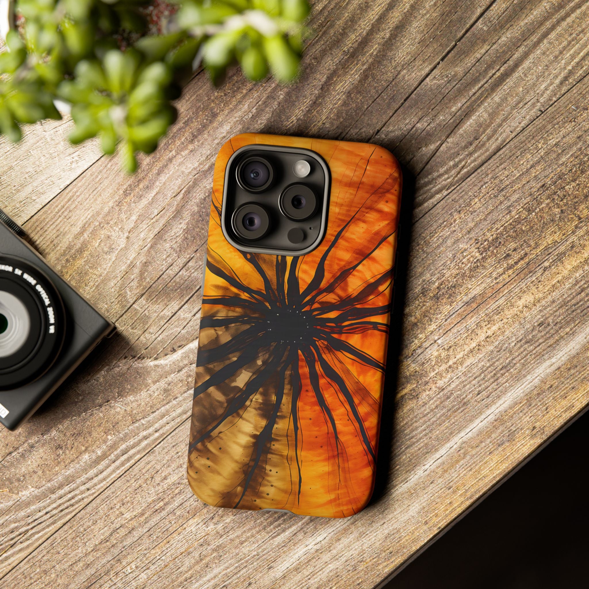 Fiery Sunburst Hexagon iPhone Case