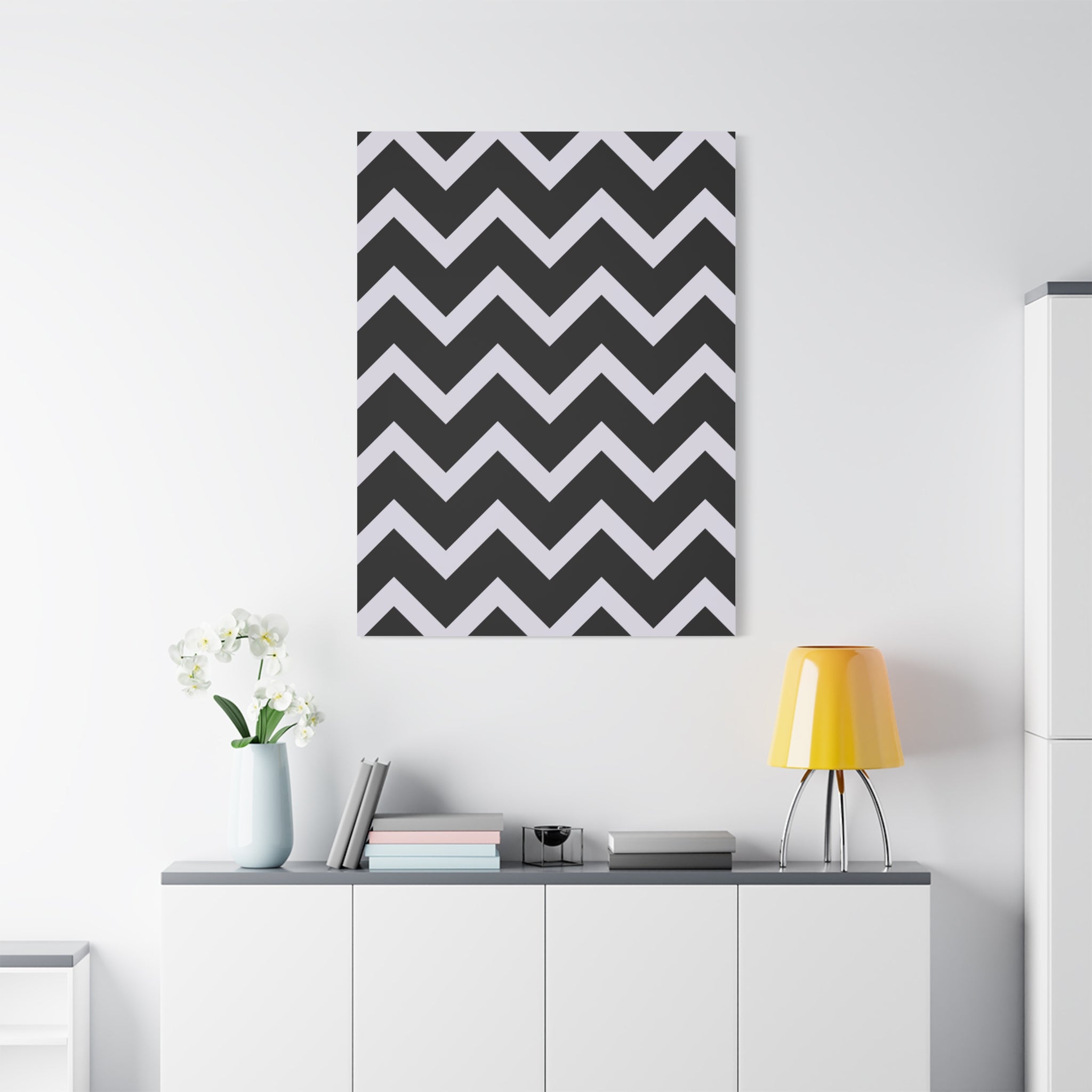 Modern Chevron Zigzag Matte Canvas Art