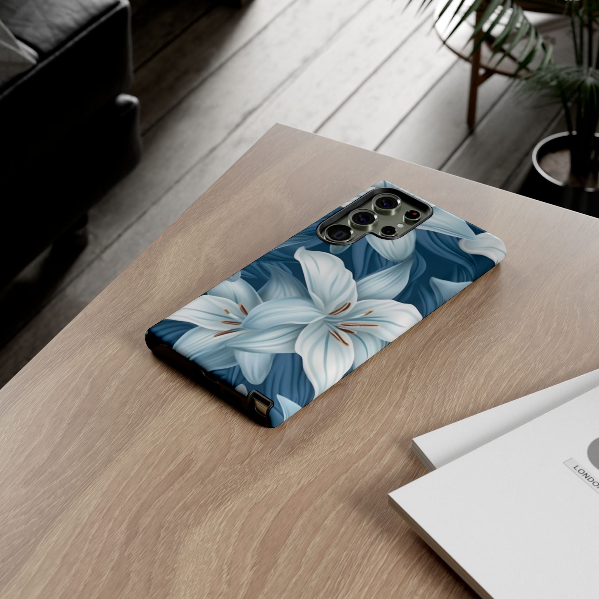 Pastel Blue Lily Samsung Phone Case