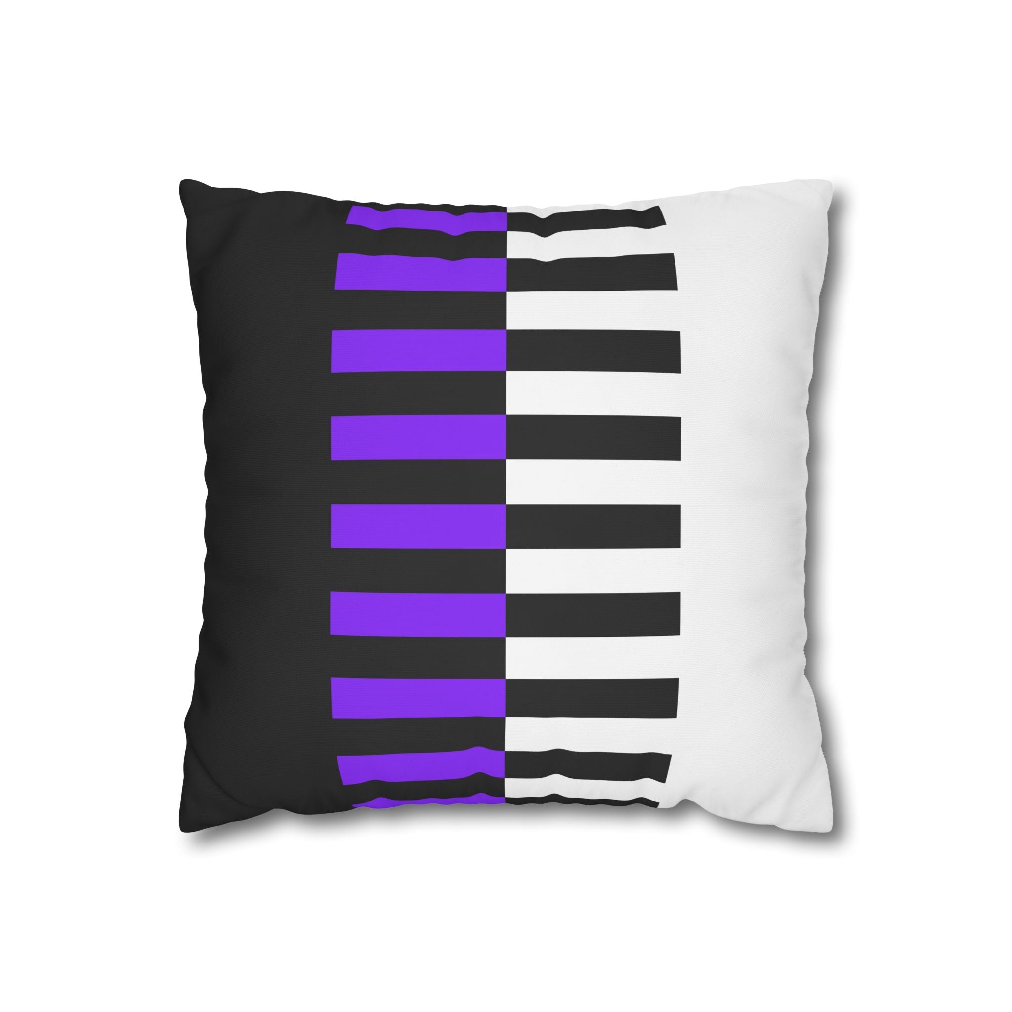 Abstract Piano Pillowcase - Purple & Black