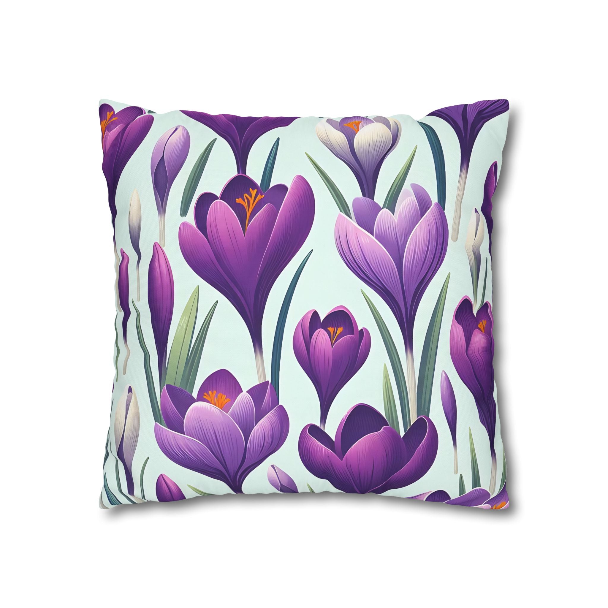 Purple Crocus Flower Pillowcase