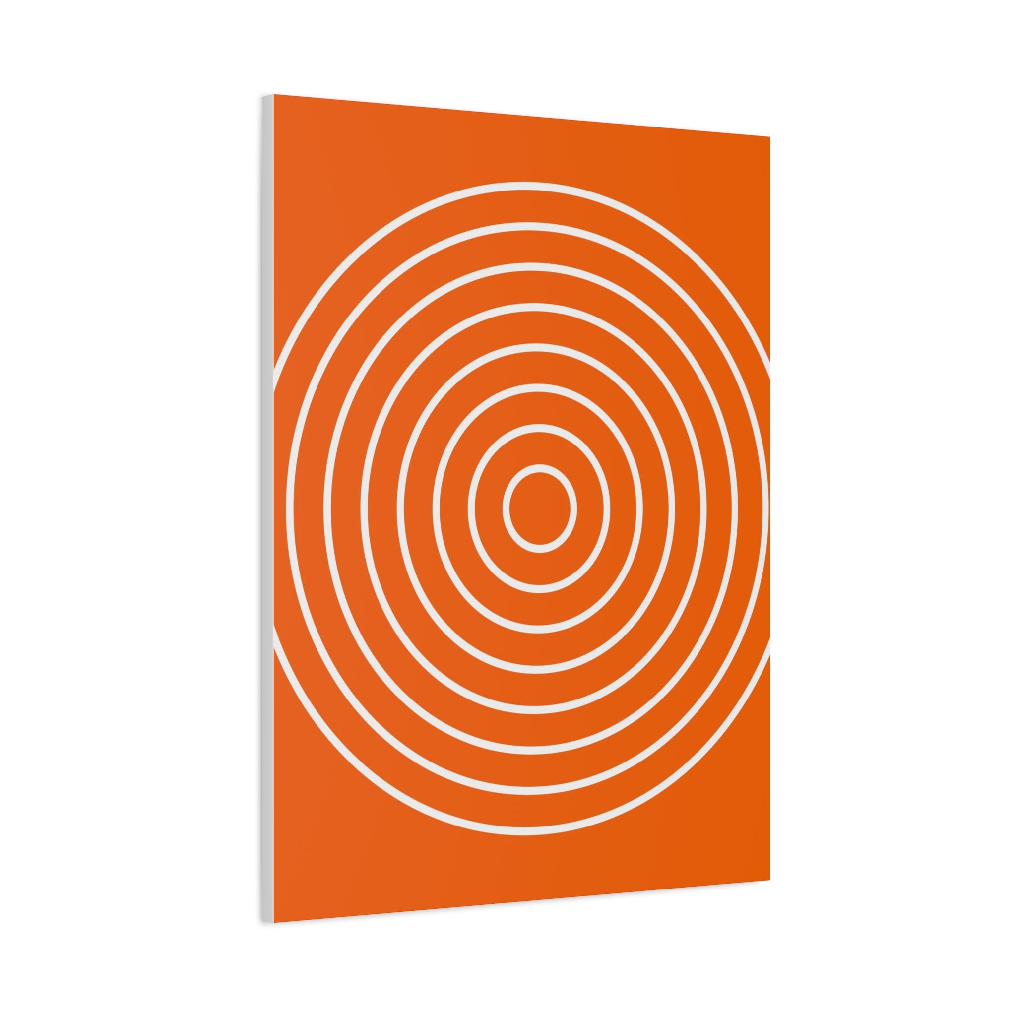 Orange Abstract Circles Matte Canvas Art