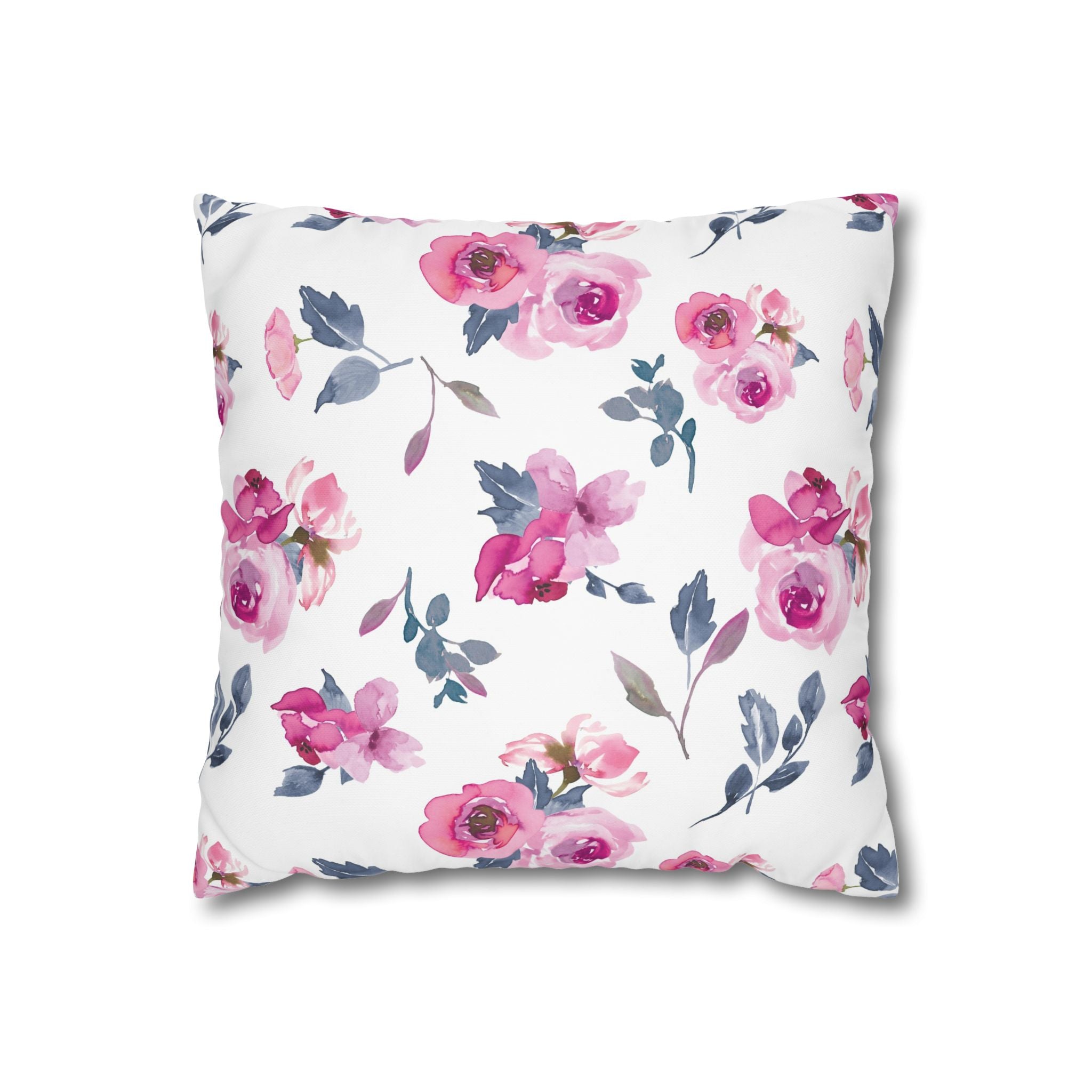 Pink Rose Watercolor Pillowcase