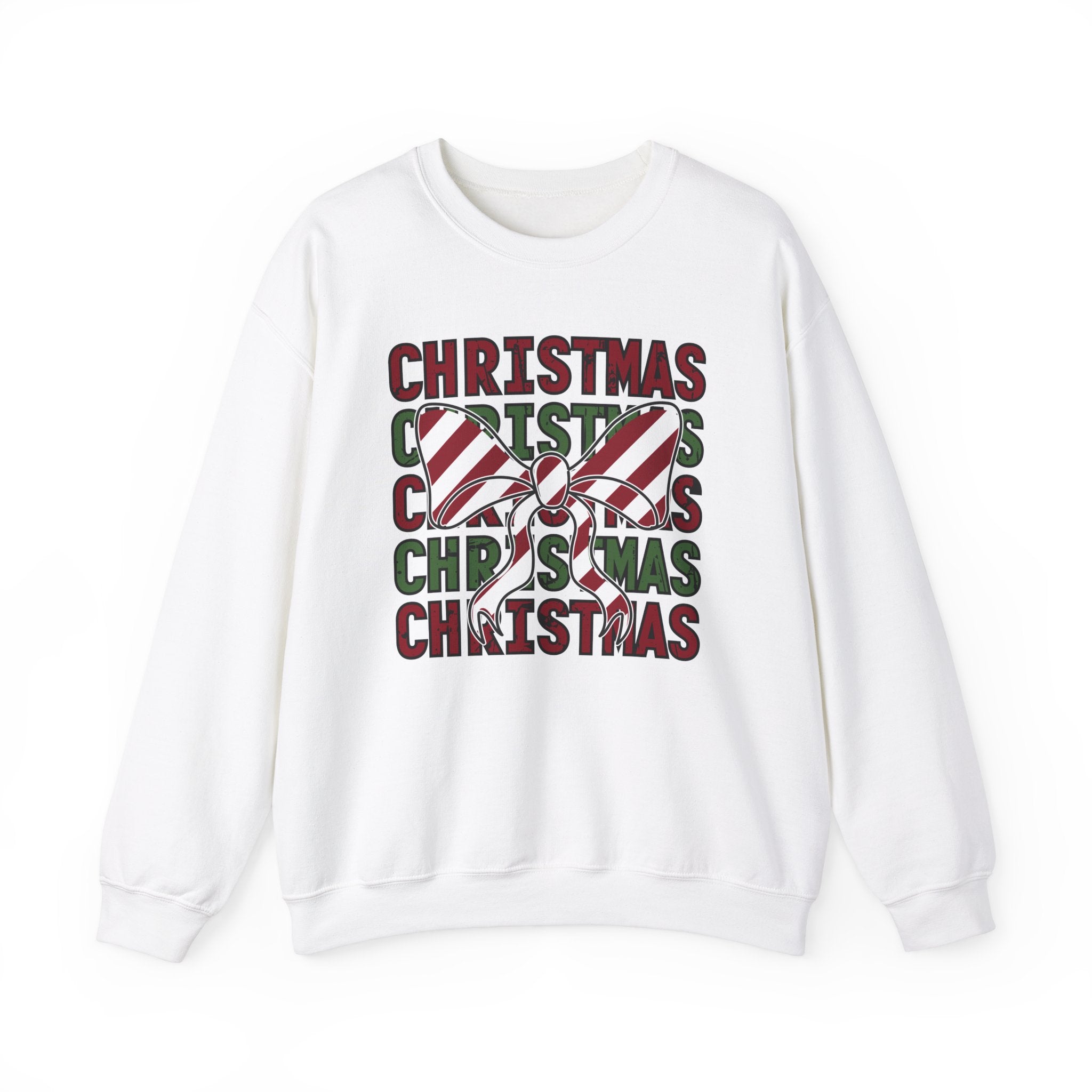 Candy Cane Bow Christmas Sweatshirt