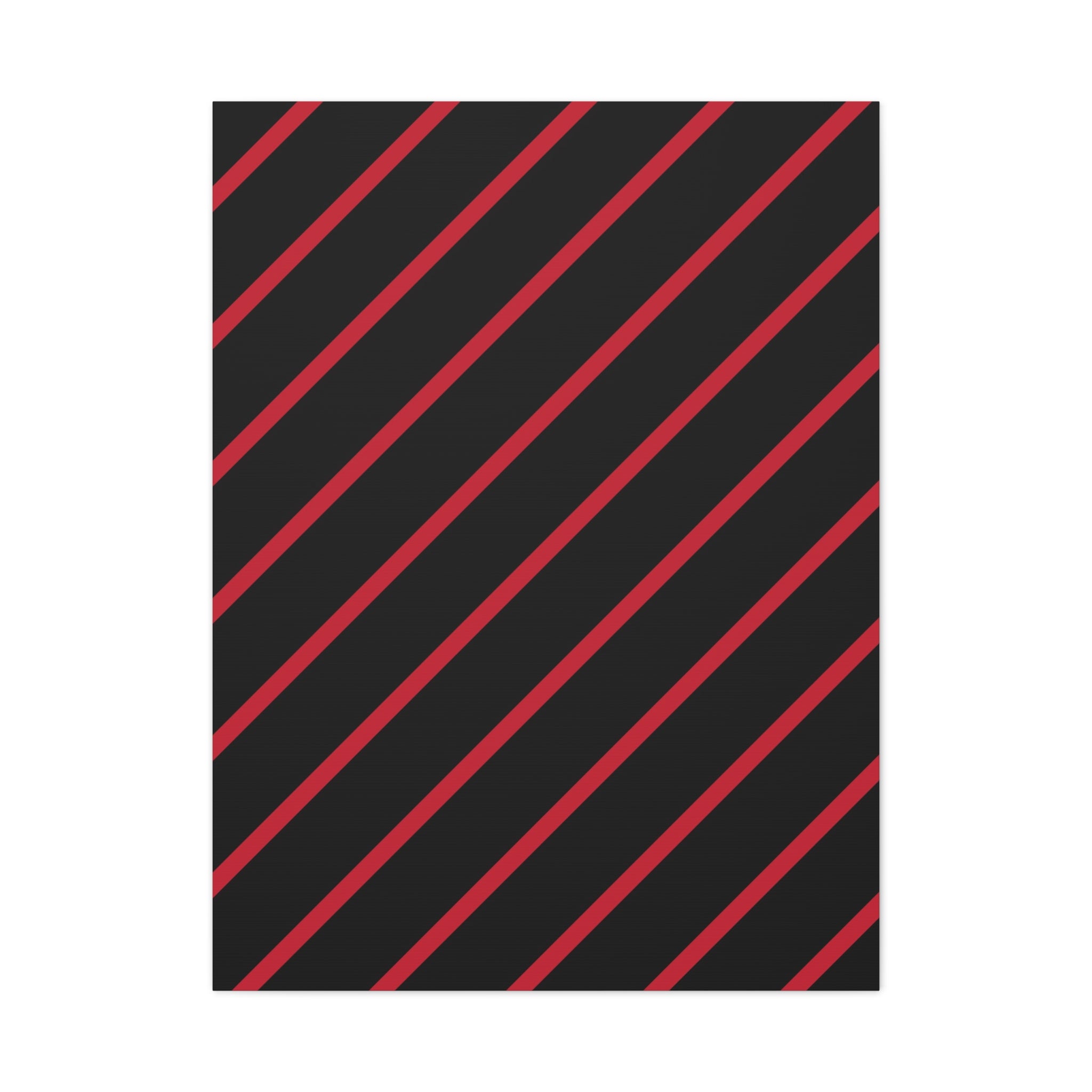 Crimson Diagonal Stripes Matte Canvas Art