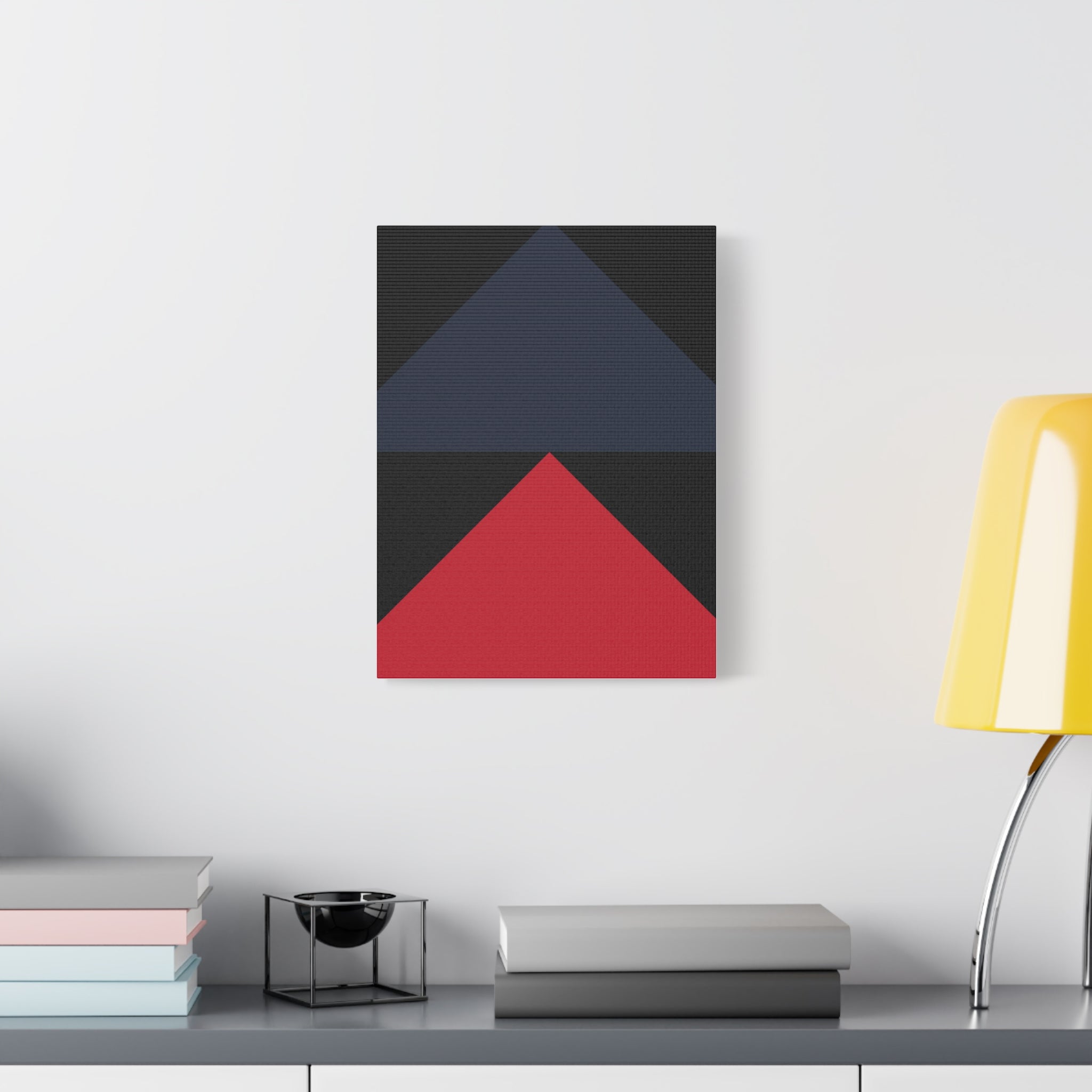 Geometric Triangles Matte Canvas Art