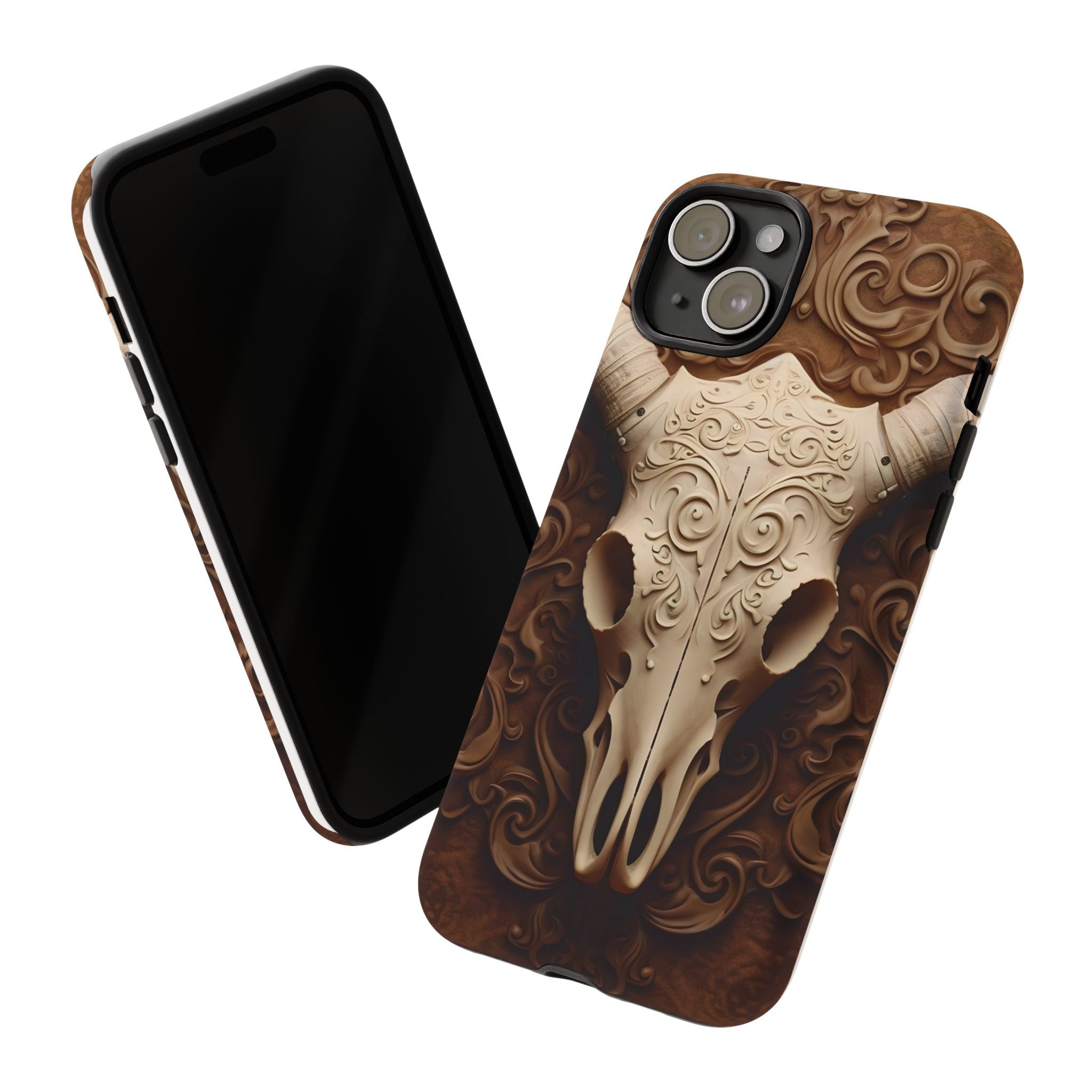 Baroque Ram Skull Hexagon Stone iPhone Case