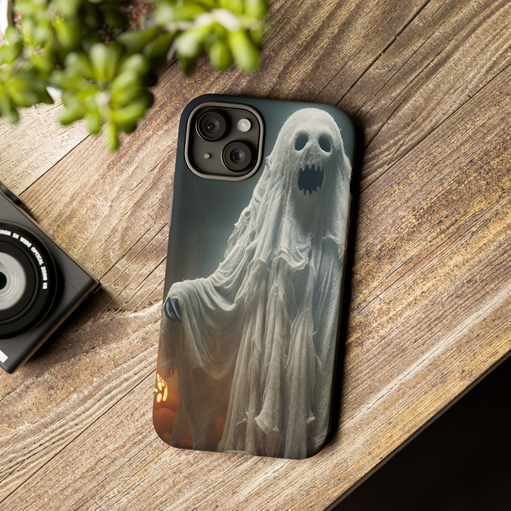 Spooky Ghost Hexagon Stone iPhone Case