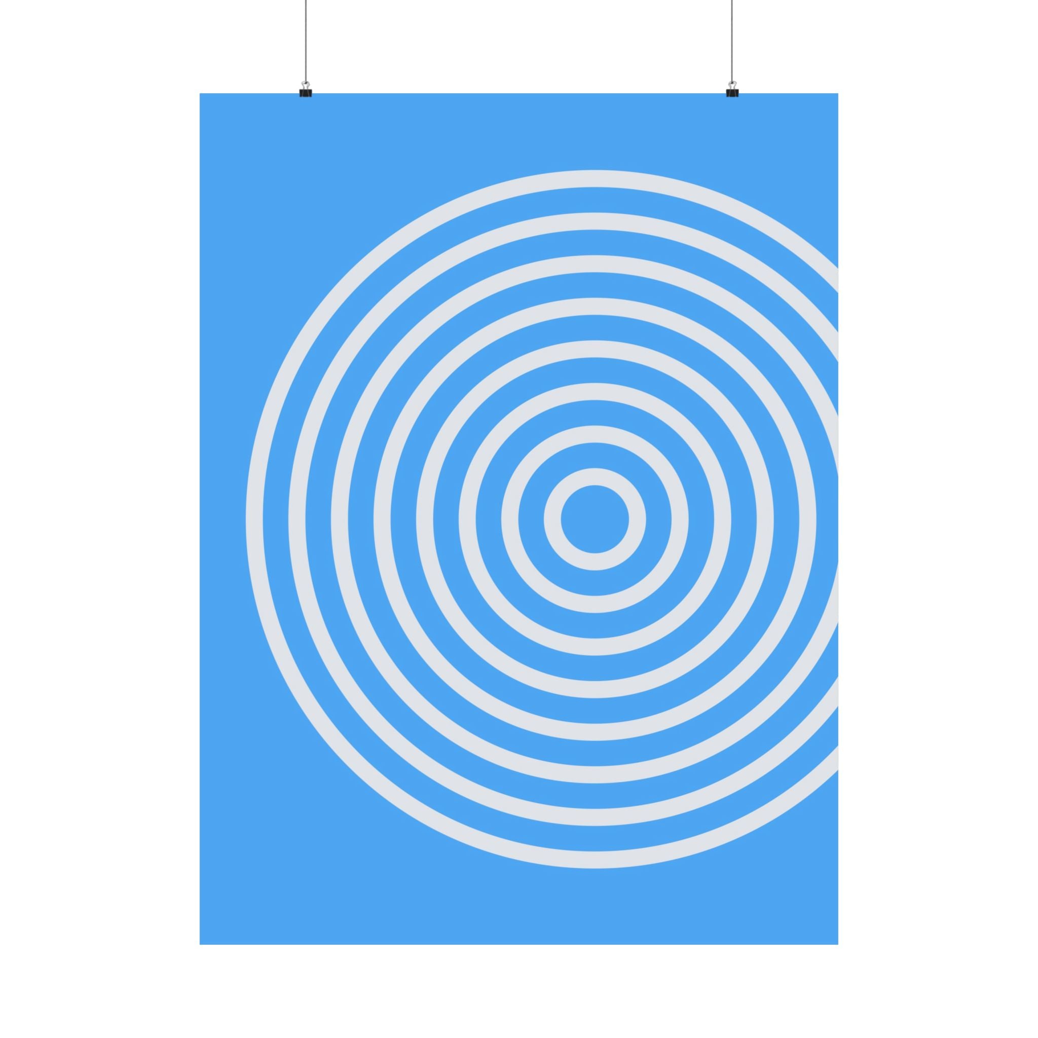 Minimalist Blue Circle Ripple Poster