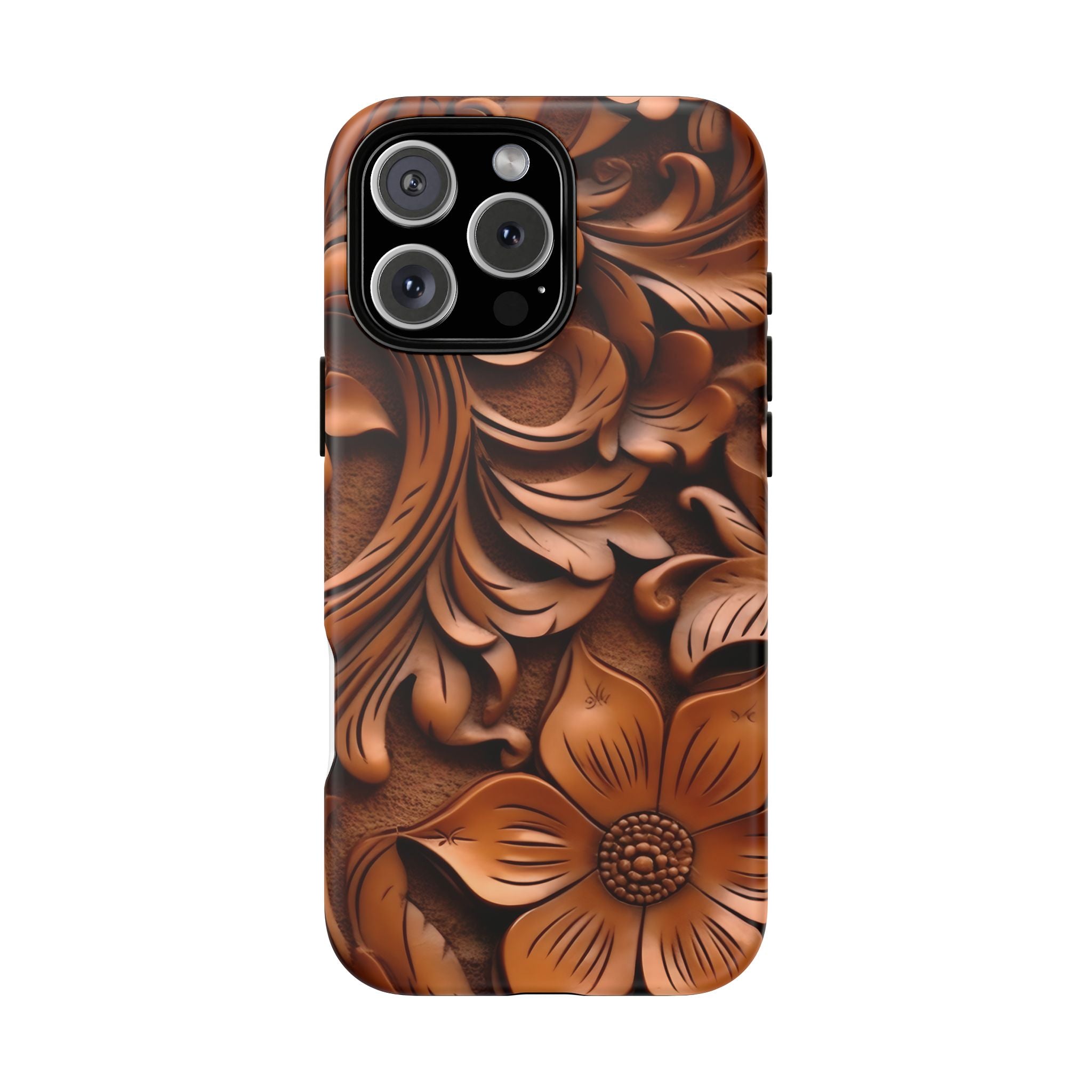 Baroque Floral Hexagon Stone iPhone Case