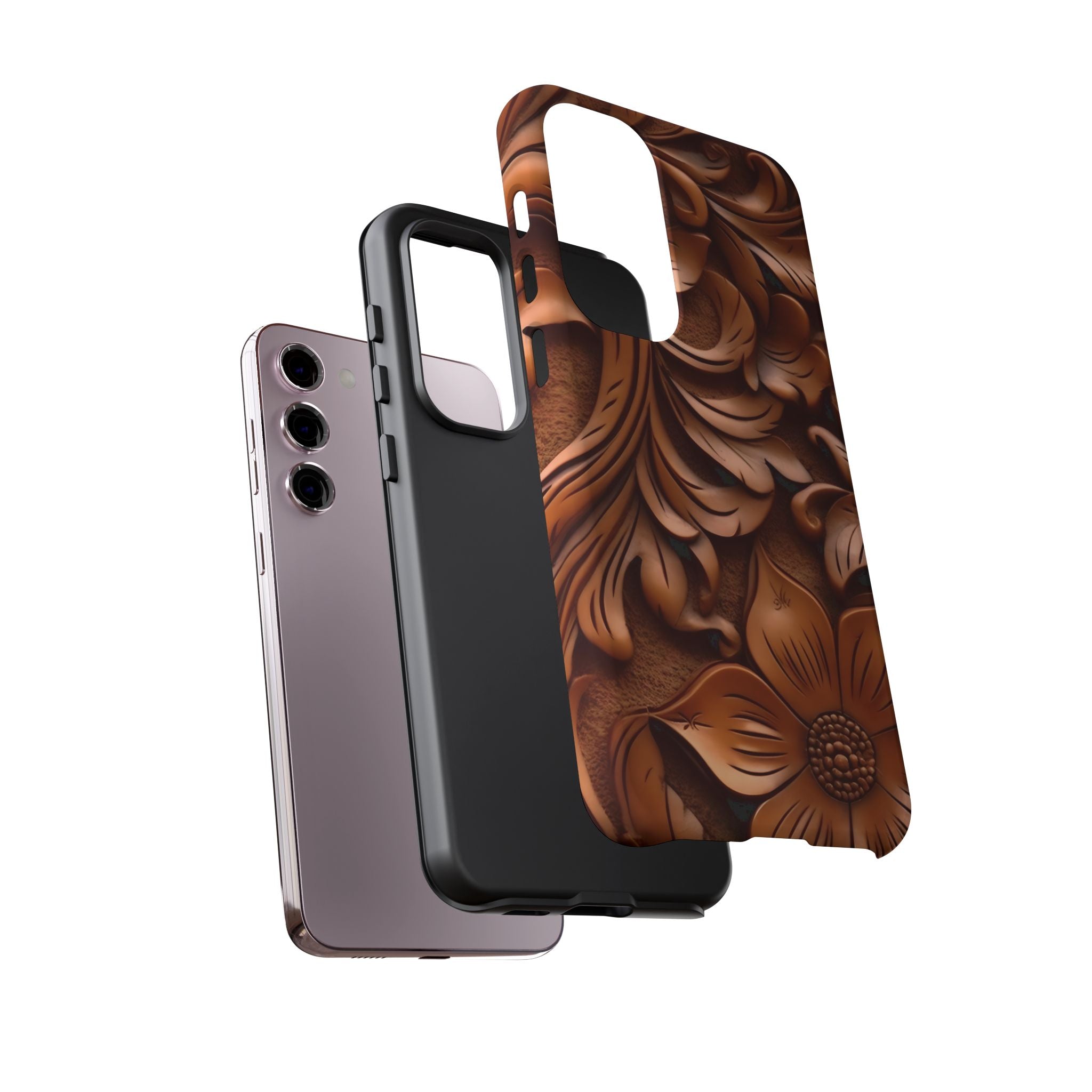 Baroque Floral Wood Samsung Case