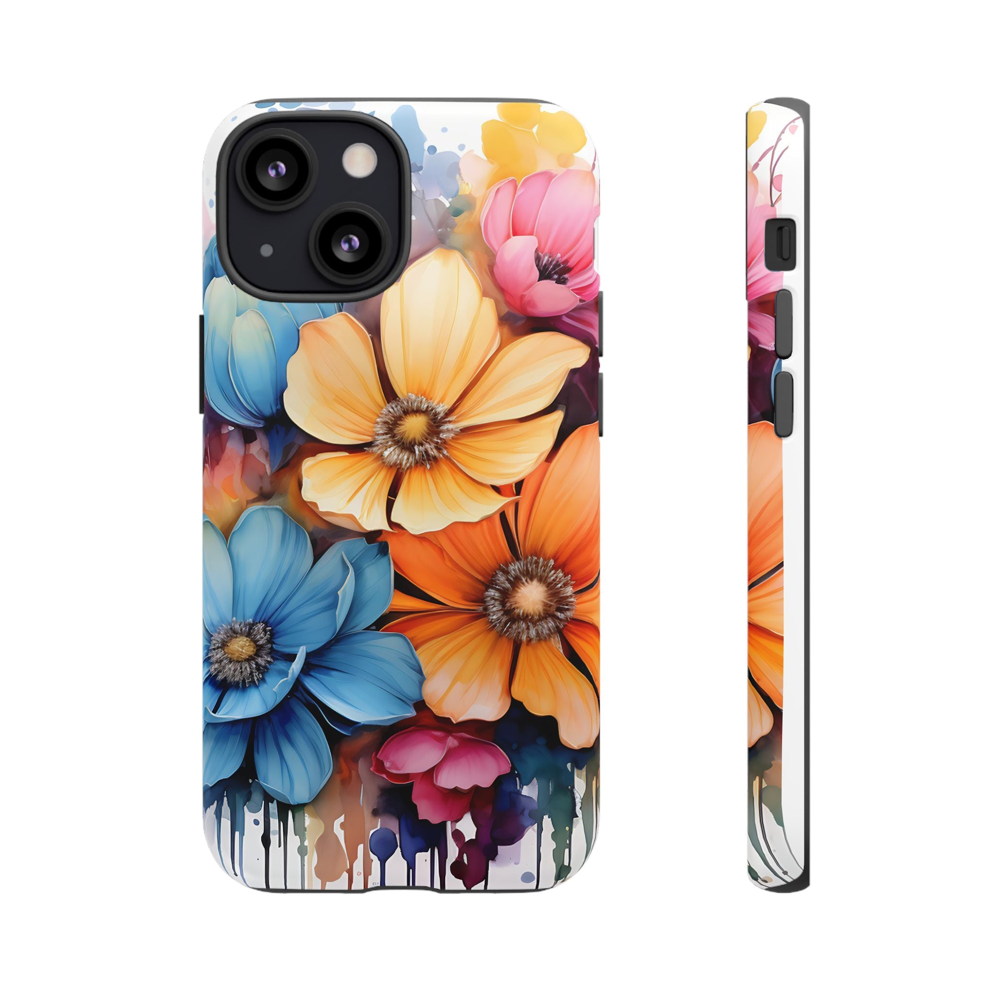 Vibrant Floral Watercolor iPhone Case - Hexagon Stone