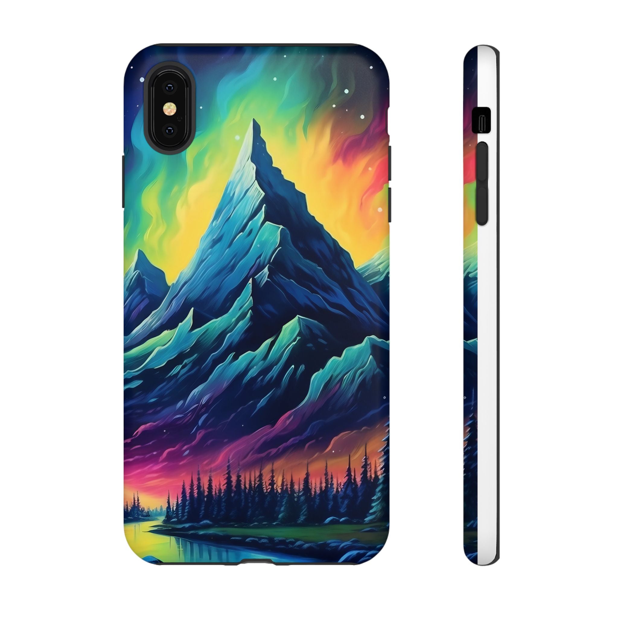 Aurora Mountain Hexagon iPhone Case