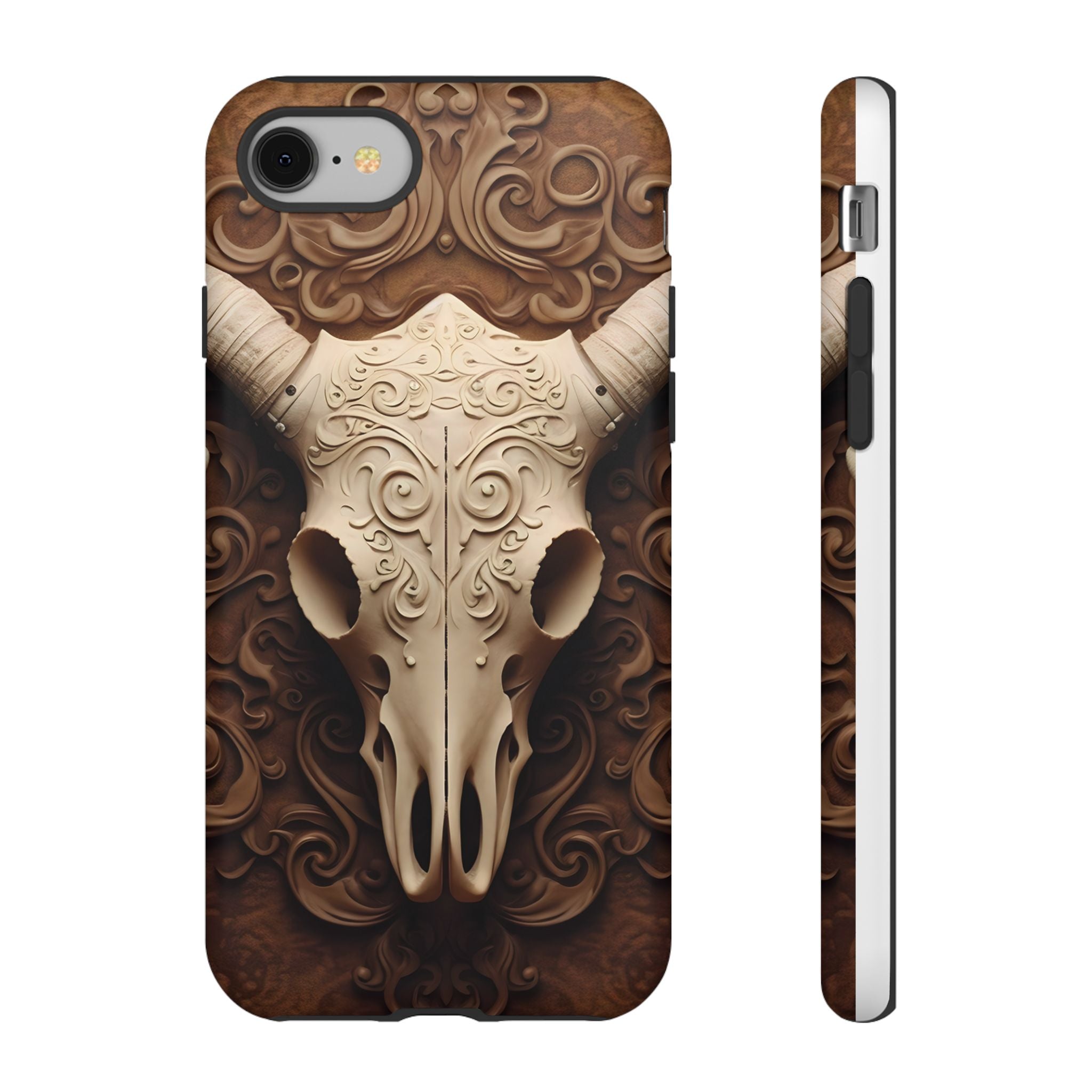 Baroque Ram Skull Hexagon Stone iPhone Case