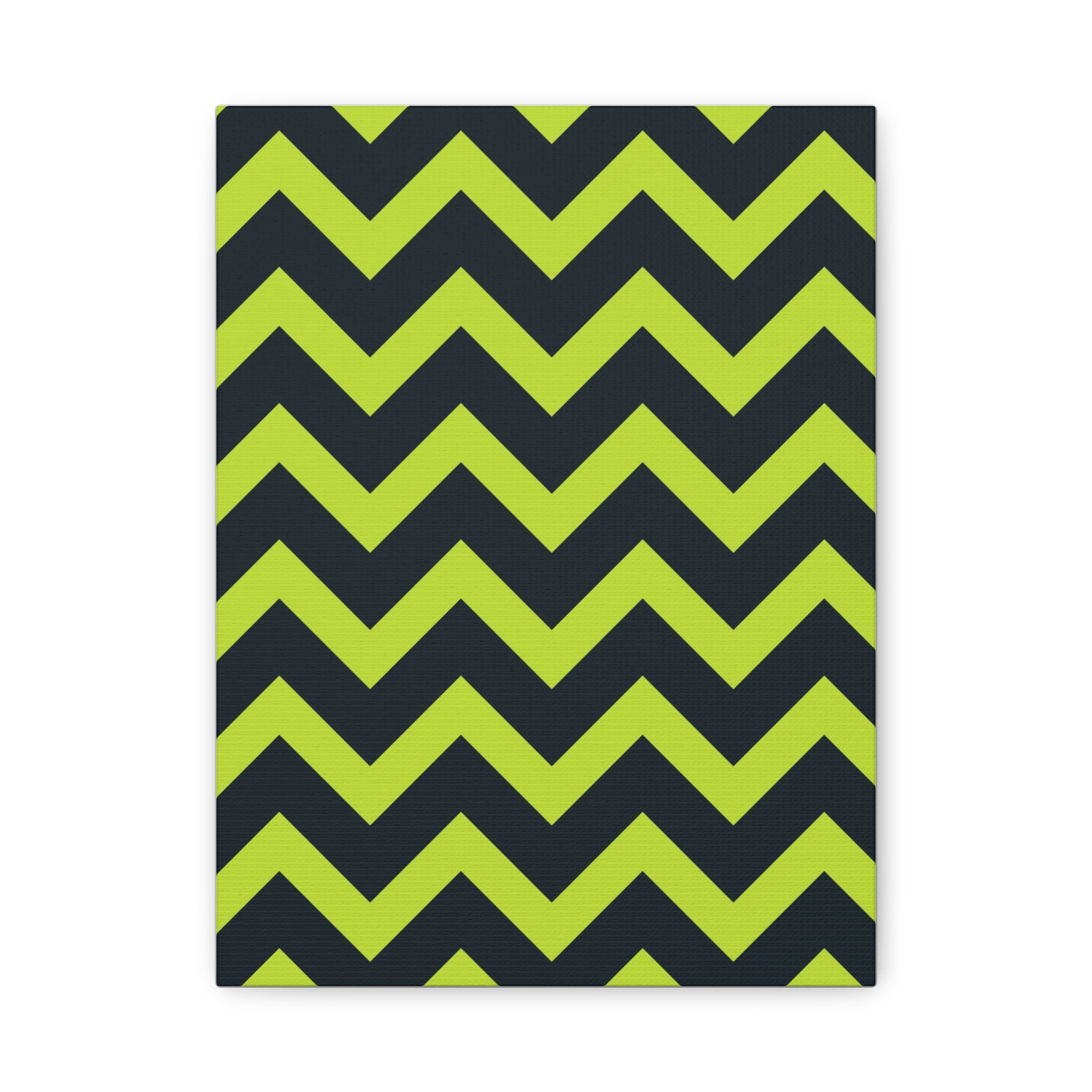 Lime & Forest Green Zigzag Canvas Art