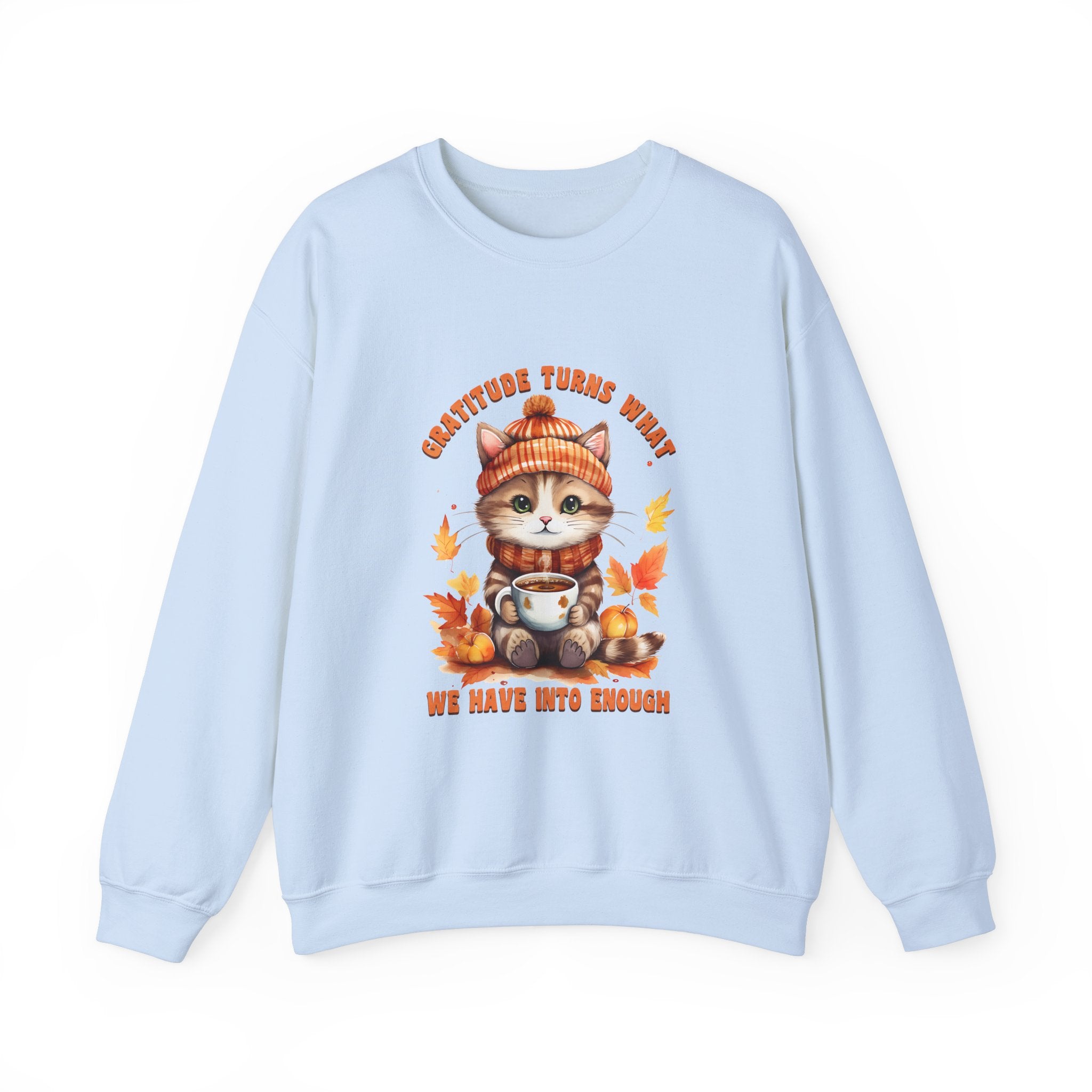 Cozy Cat Gratitude Thanksgiving Sweatshirt