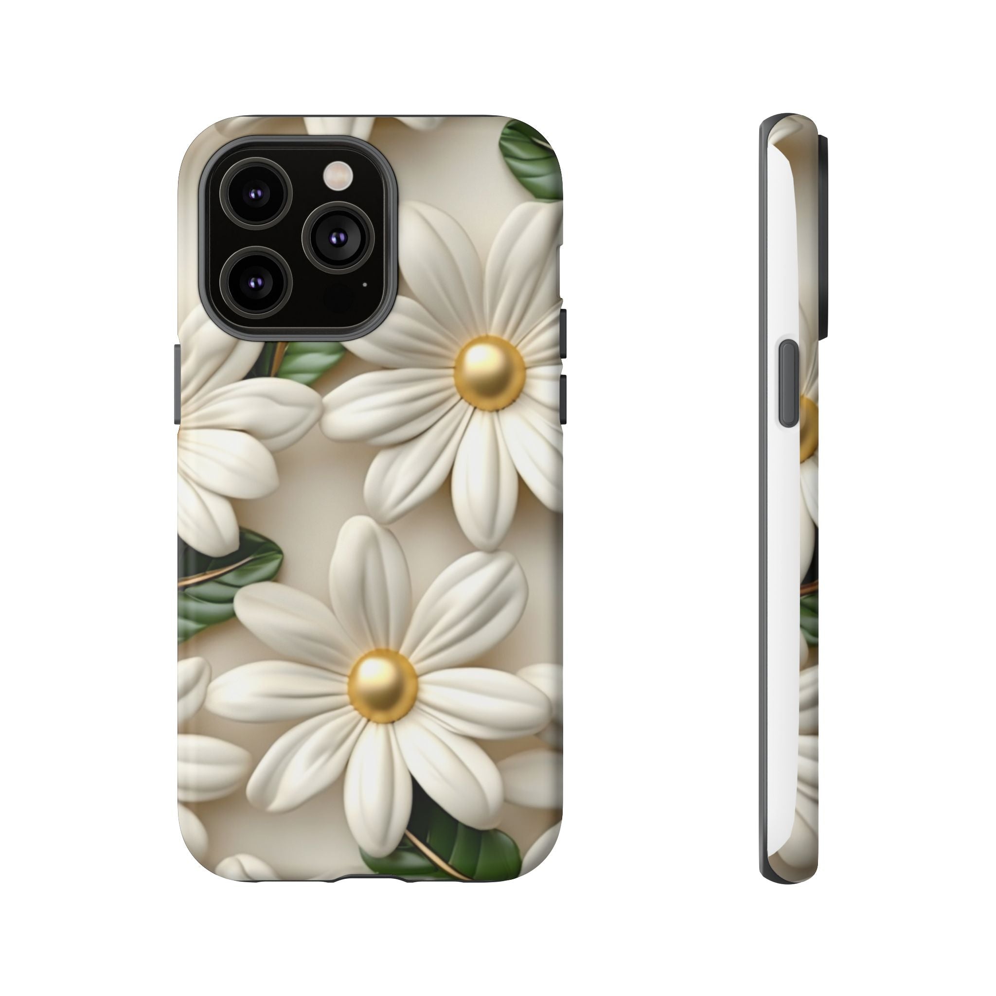 Sculpted Daisy iPhone Case - Hexagon Stone