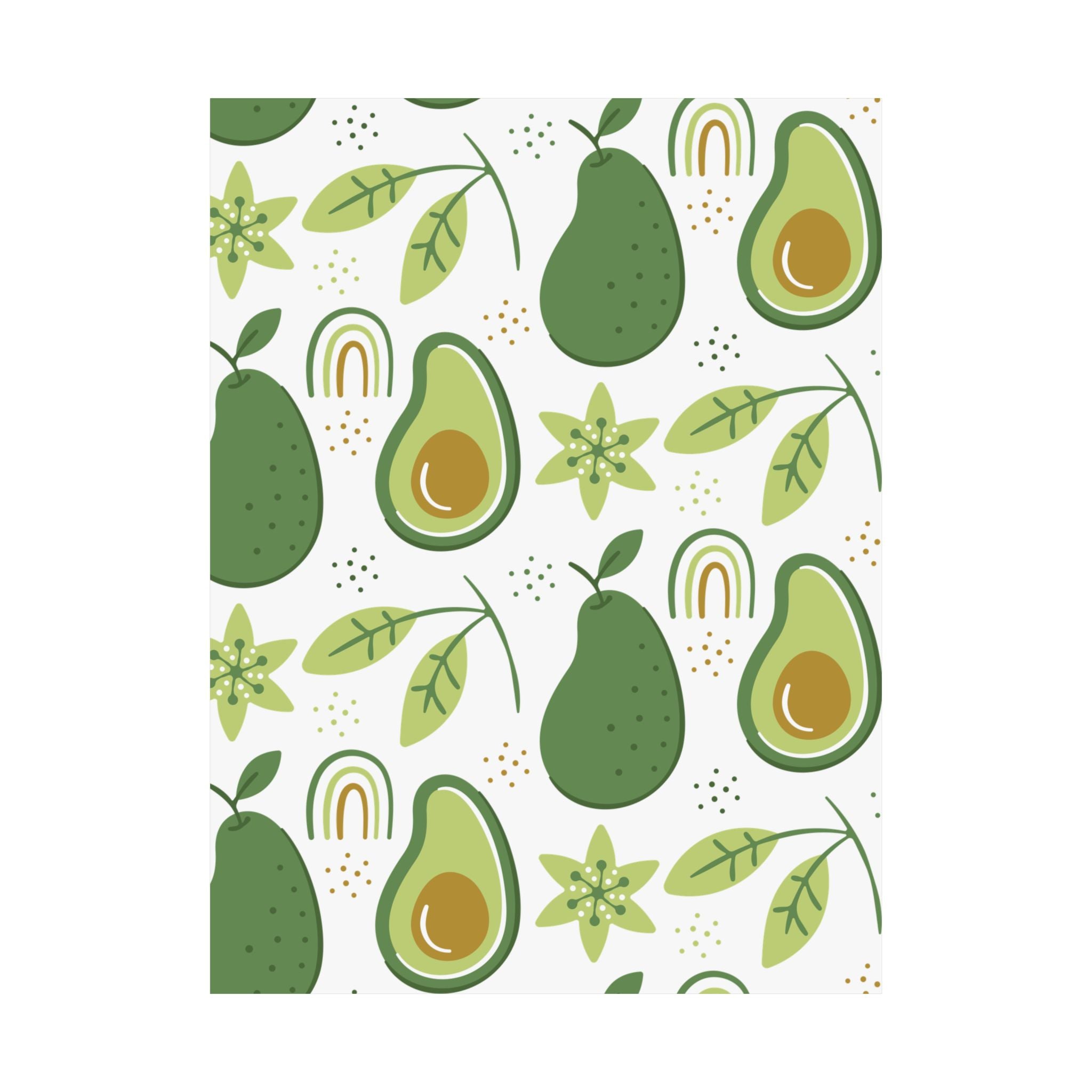 Avocado Floral Pattern Vertical Poster