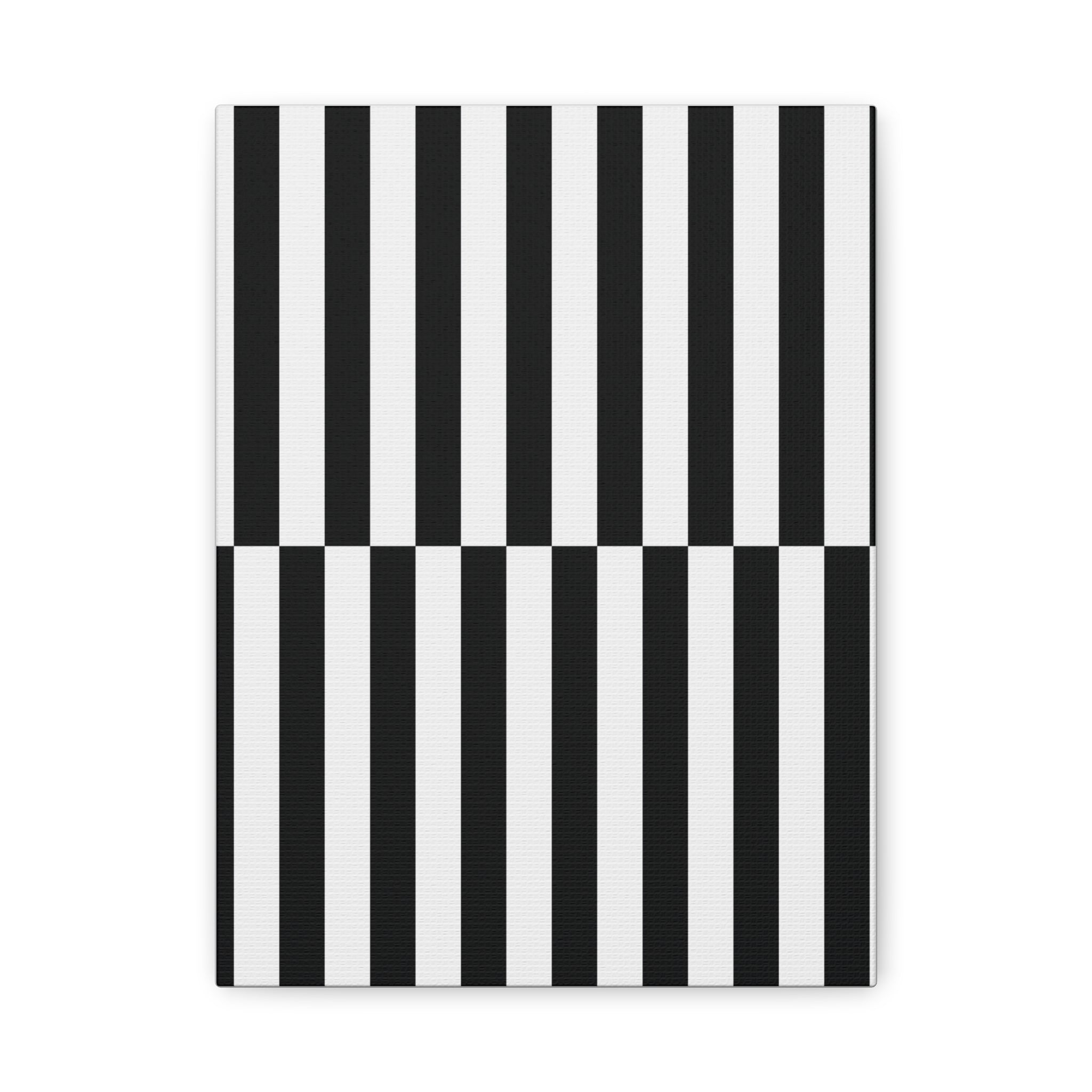 Op Art Shift: Black & White Stripe Canvas