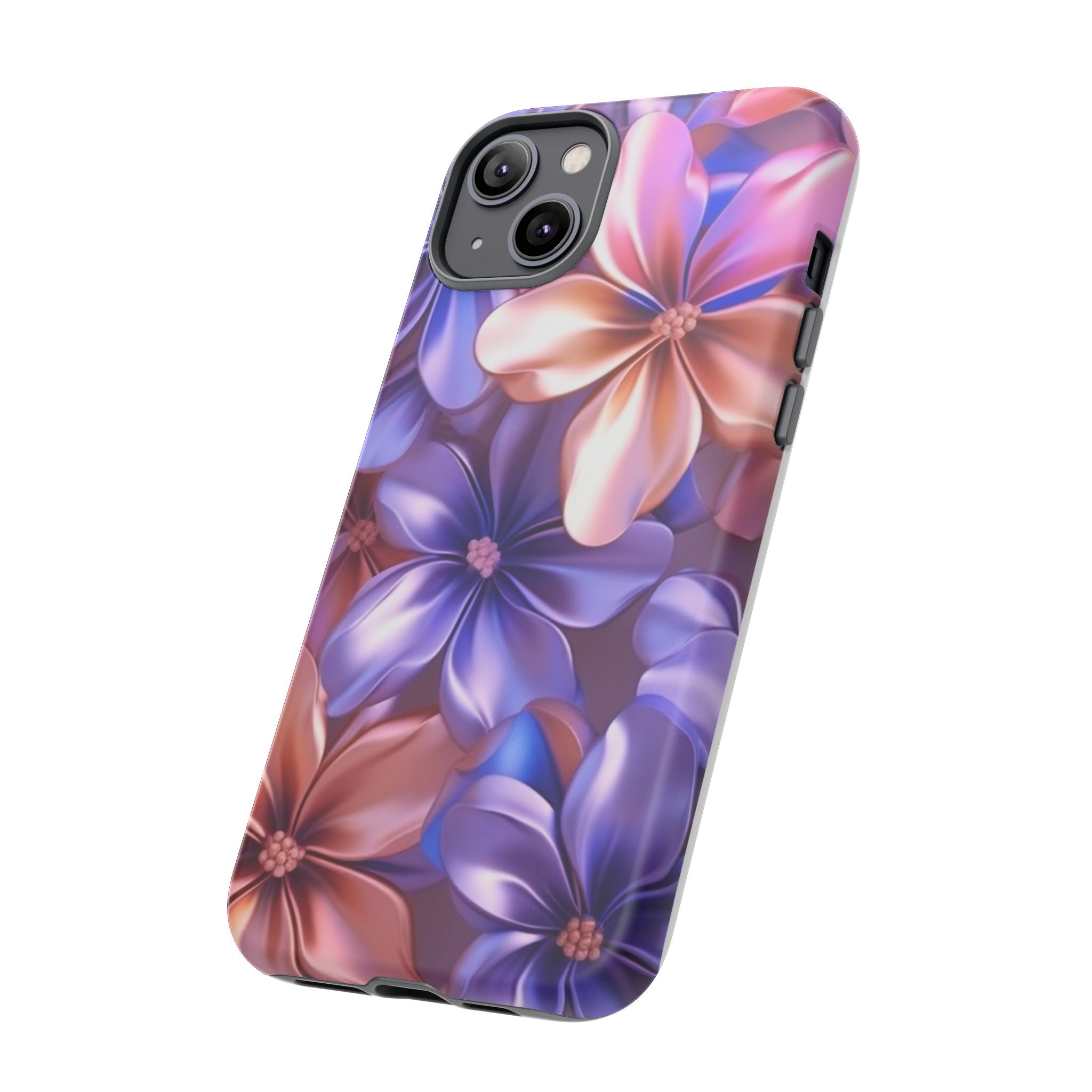 Metallic Flower iPhone Case - Rugged Hexagon Stone