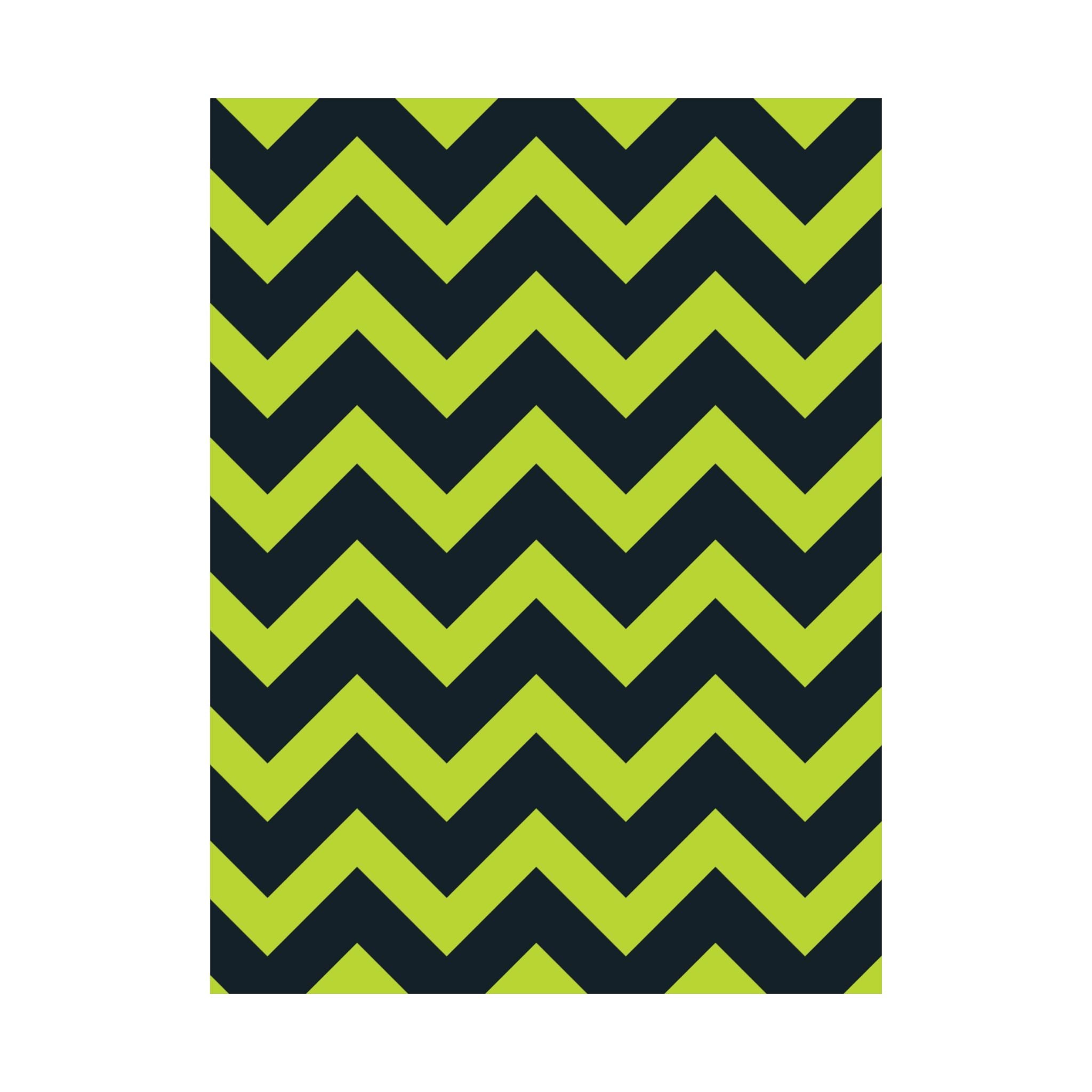 Neon Zigzag Green Geometric Art Poster