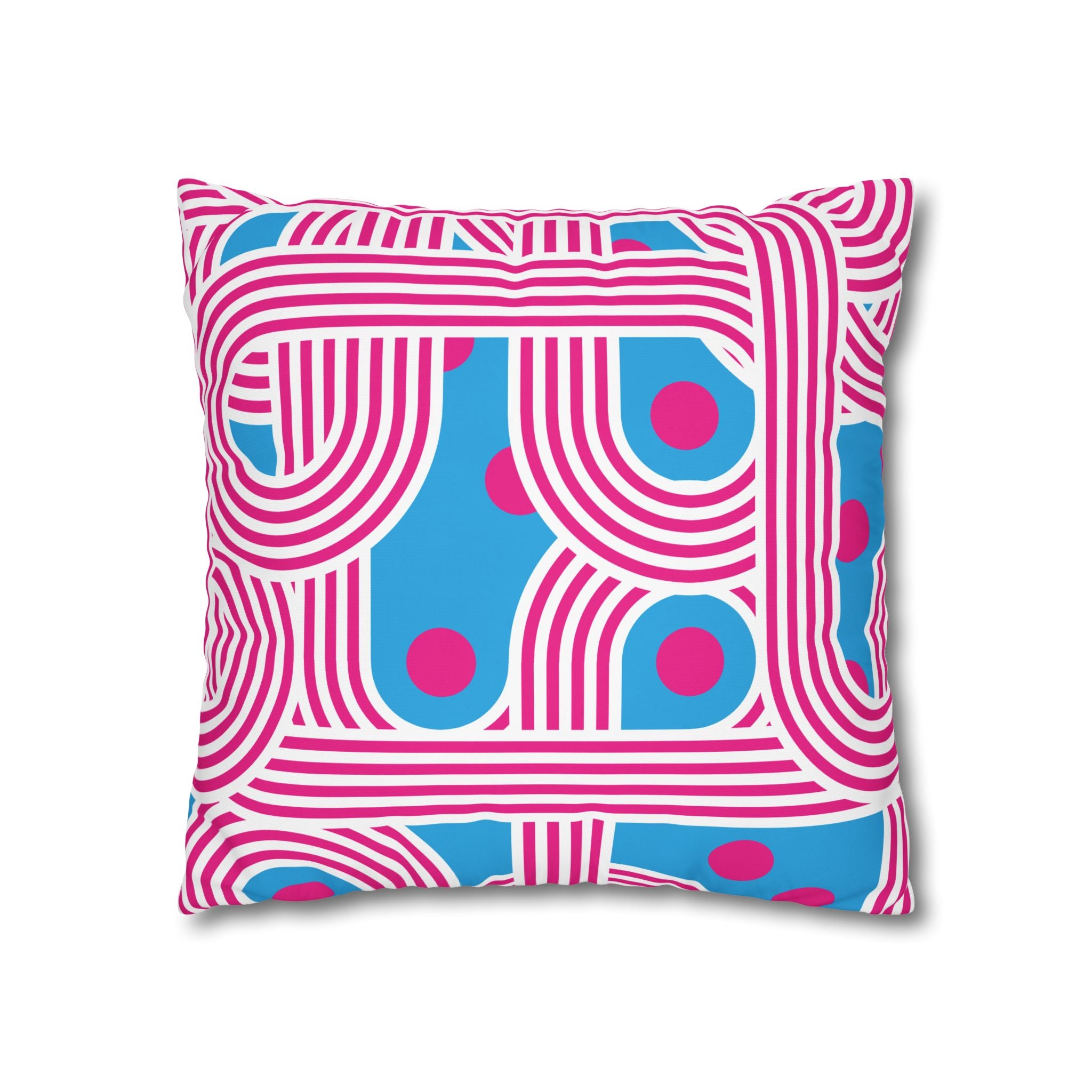 Retro Pink & Teal Geometric Pillowcase