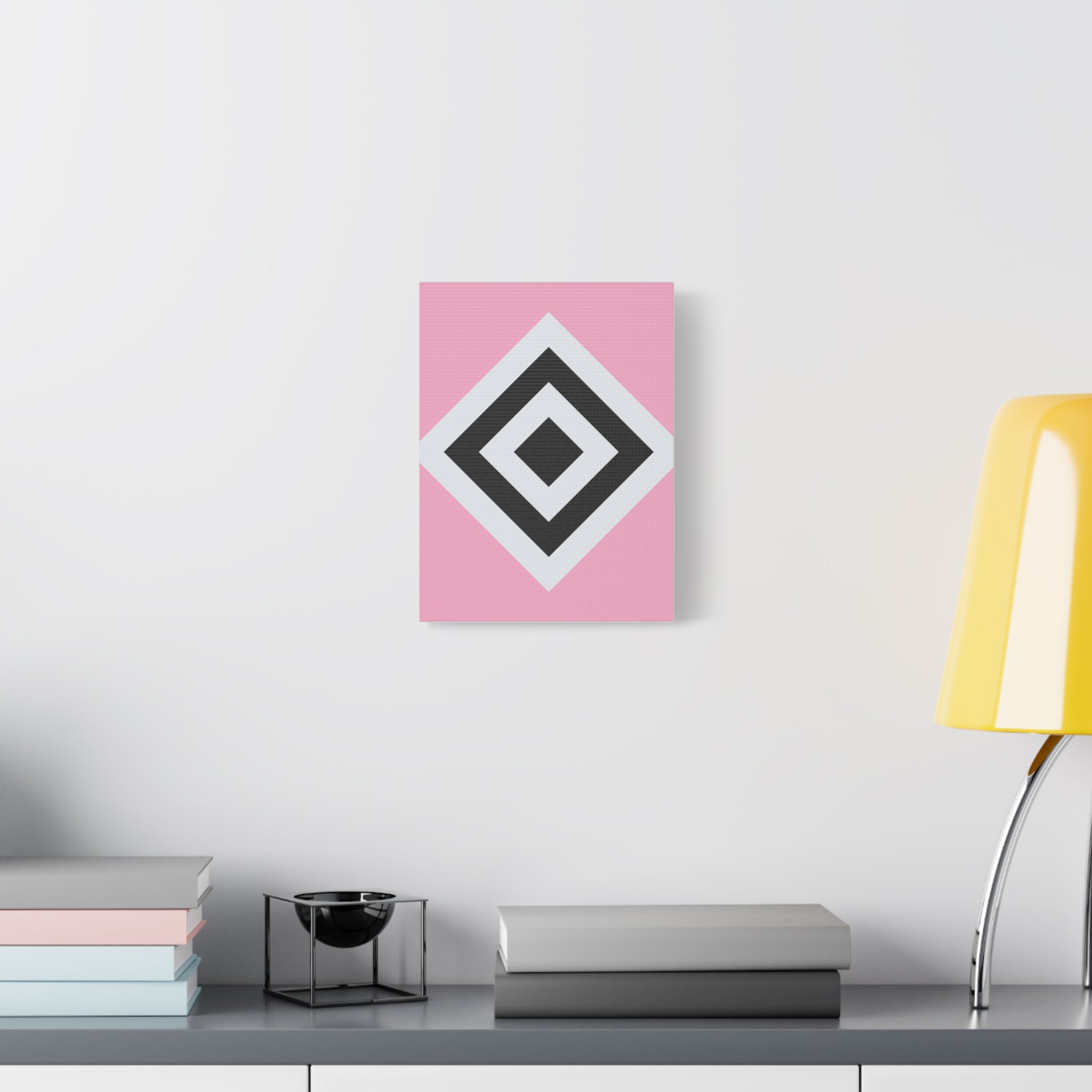 Geometric Diamond Art - Pink Matte Canvas