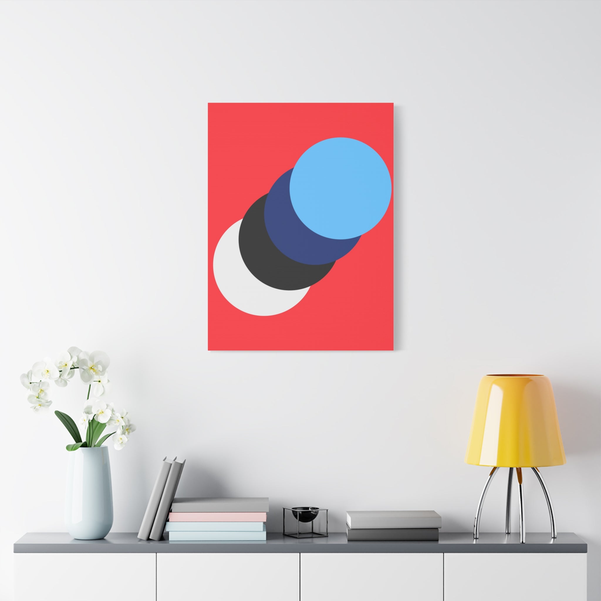 Abstract Red Circle Canvas Art Print