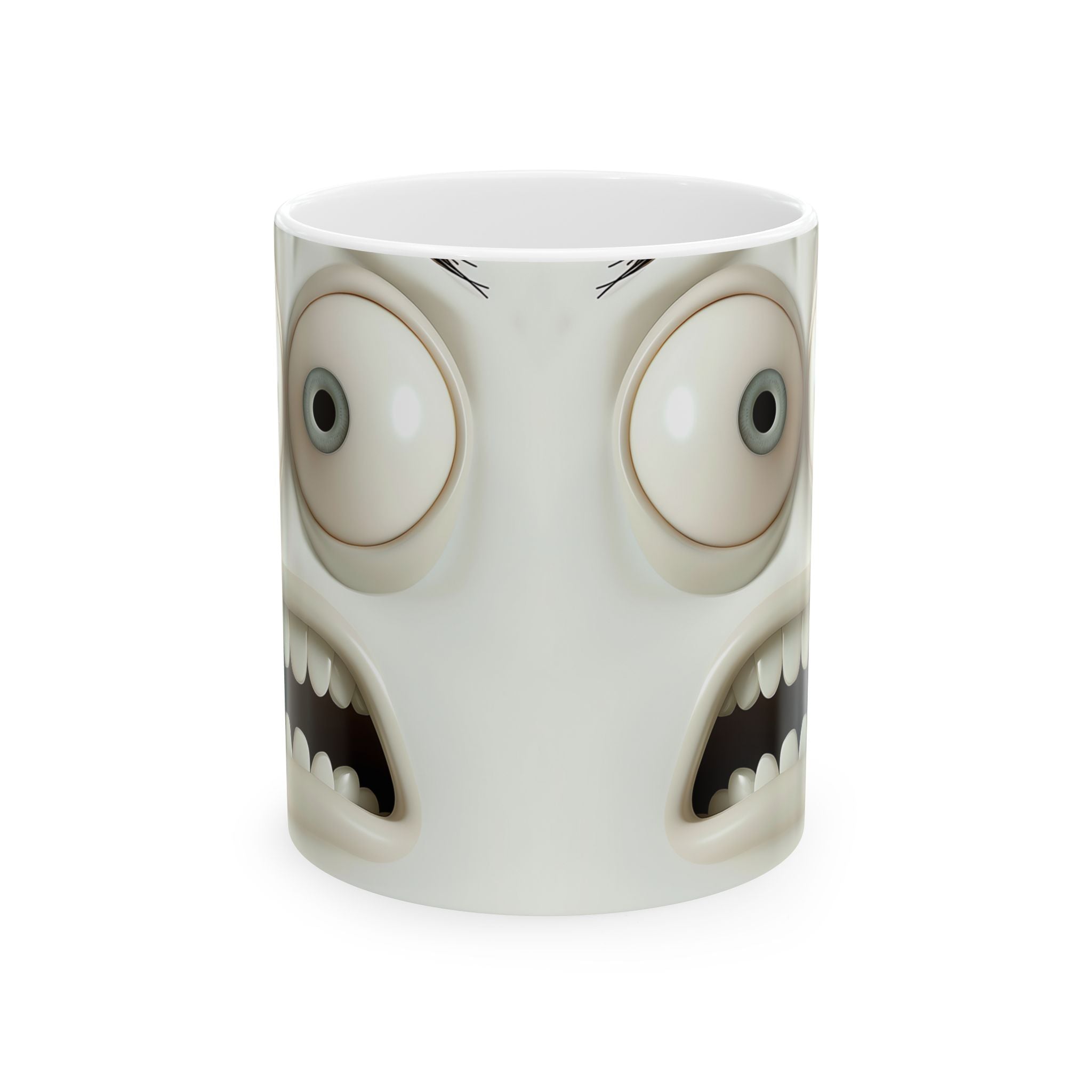 Scaredy Face Mug - Funny Emoji Coffee Cup