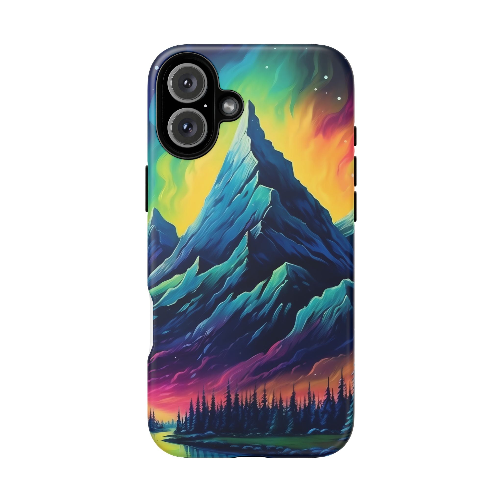 Aurora Mountain Hexagon iPhone Case