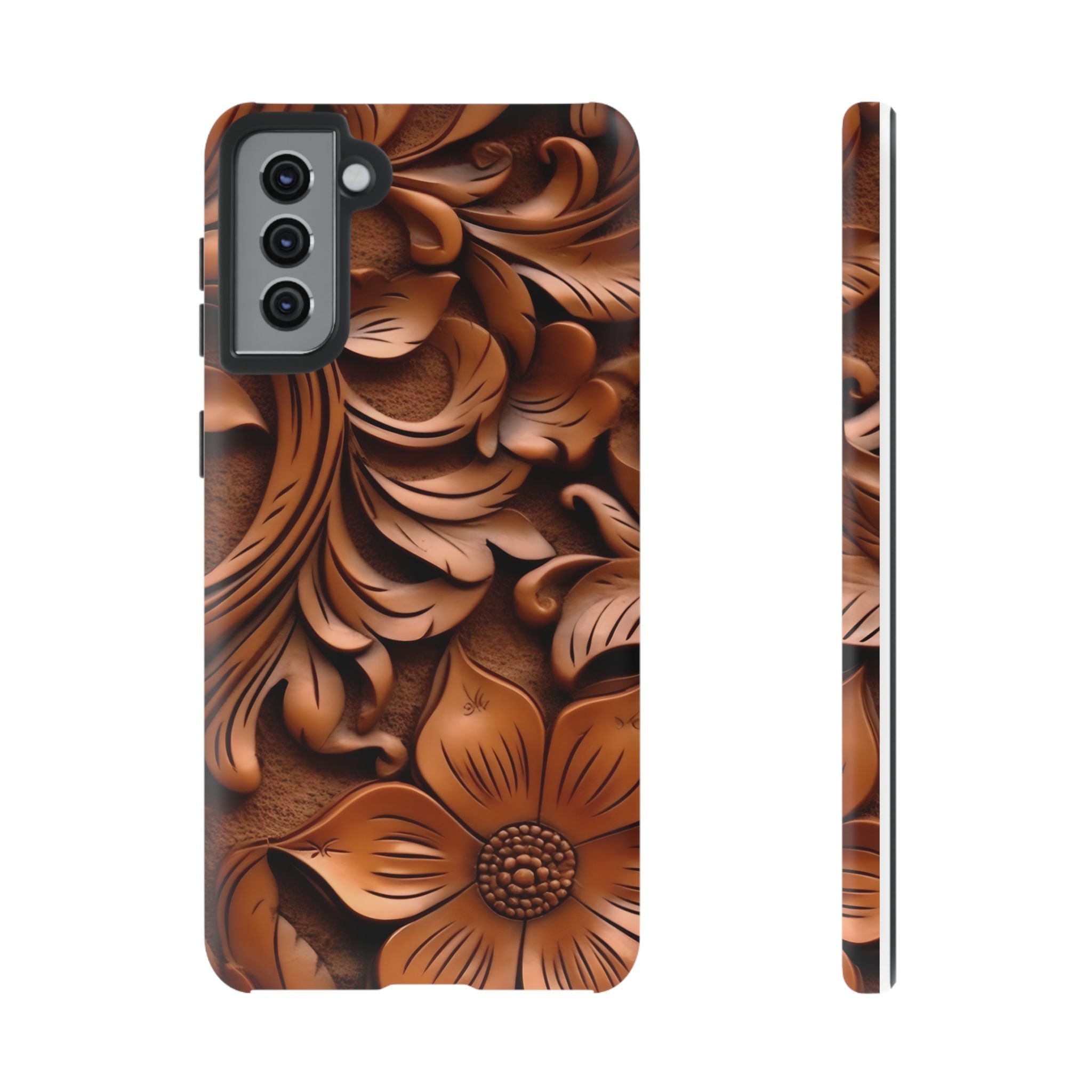 Baroque Floral Wood Samsung Case