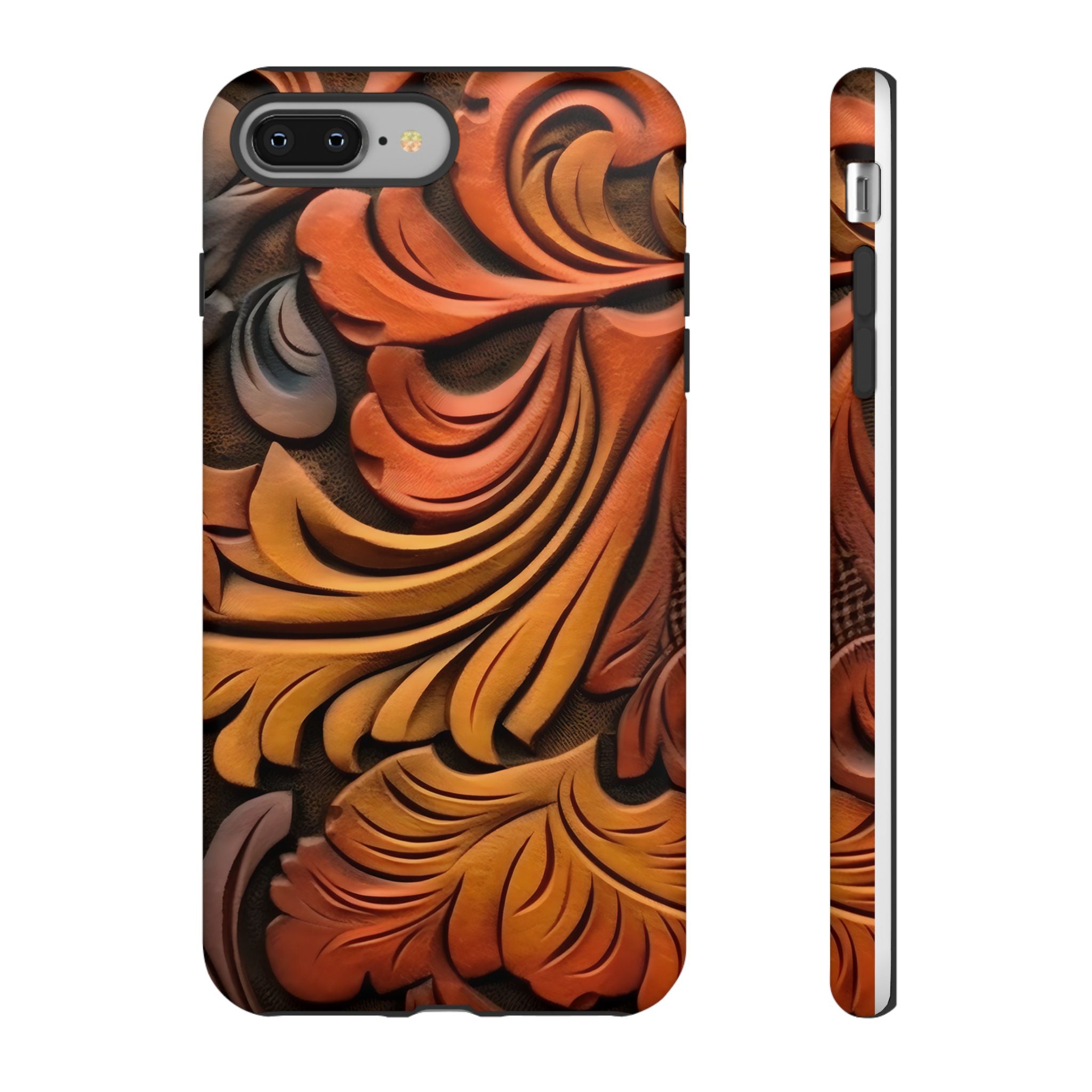 Art Nouveau Leather iPhone Case - Hexagon Stone