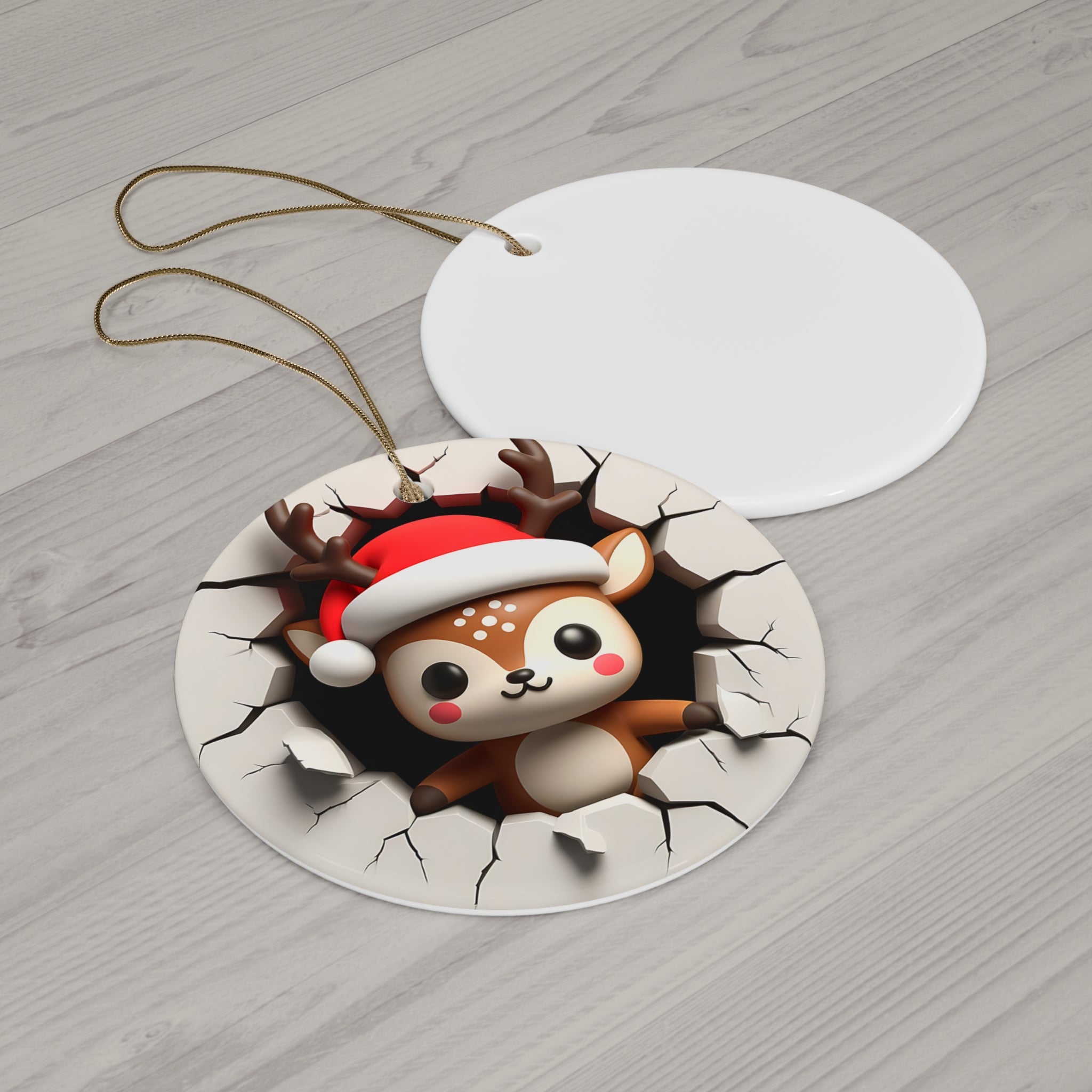 Santa's Reindeer Breakout Ornament