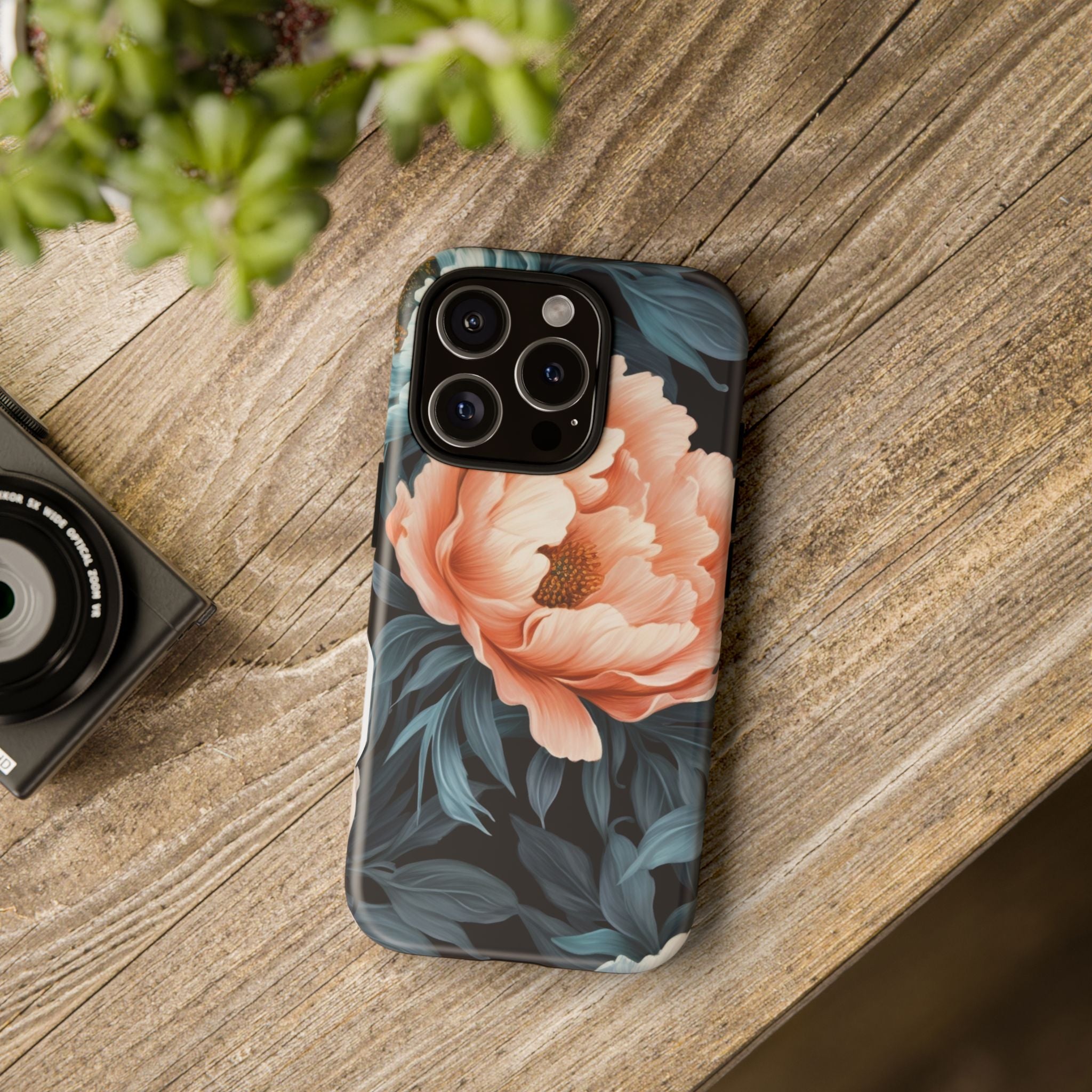 Moody Floral iPhone Case - Hexagon Stone