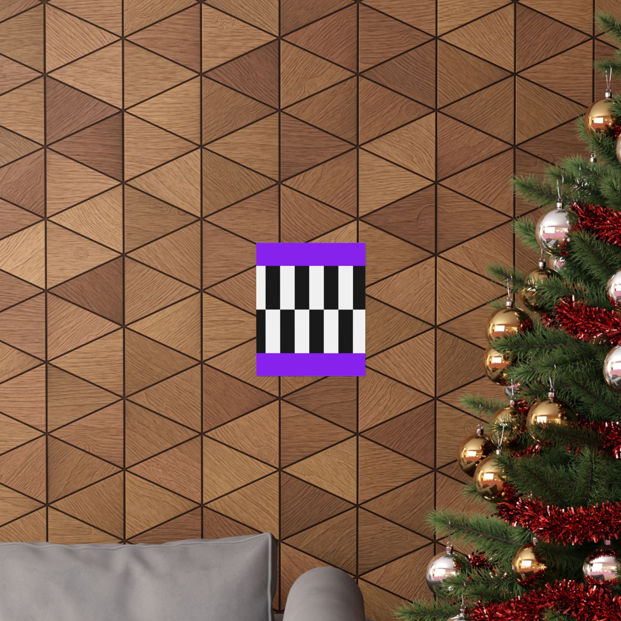 Minimalist Checkerboard Purple Poster