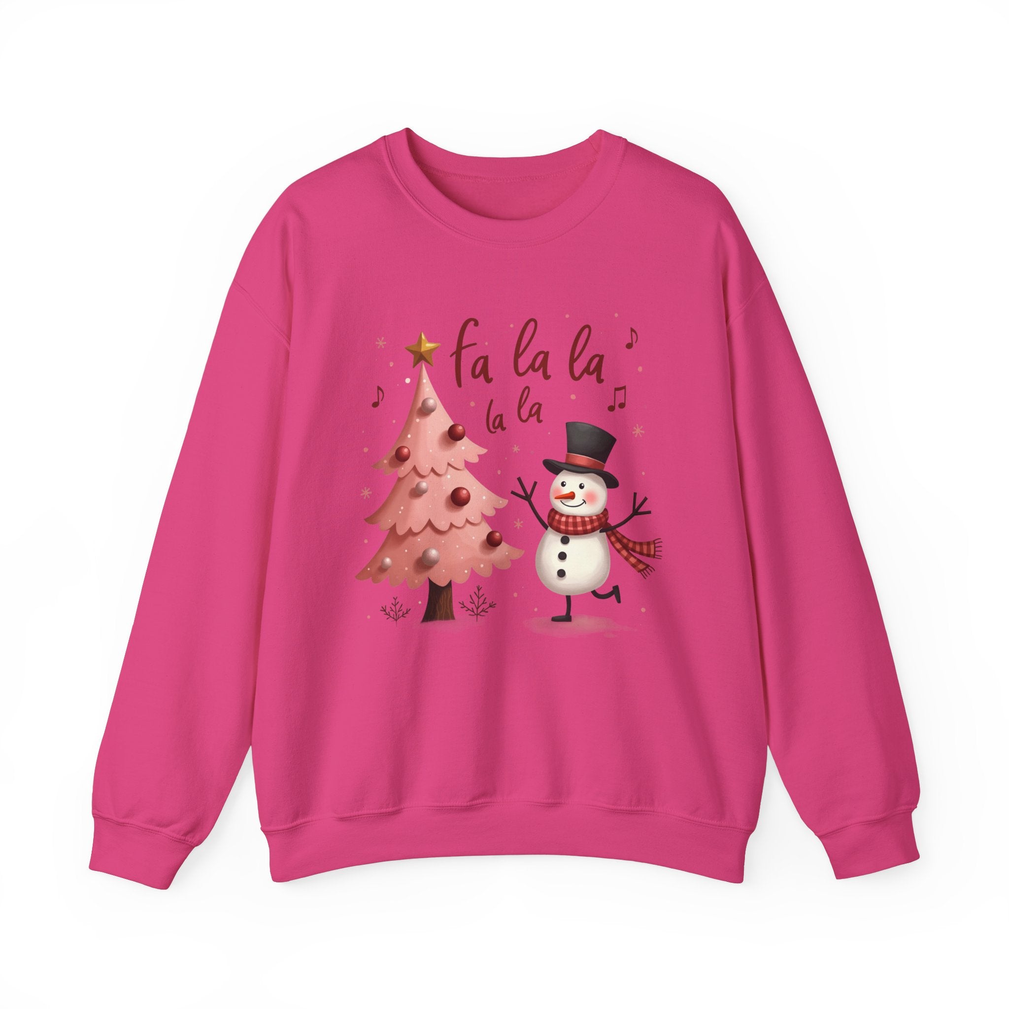 Pink Tree & Snowman Christmas Sweatshirt