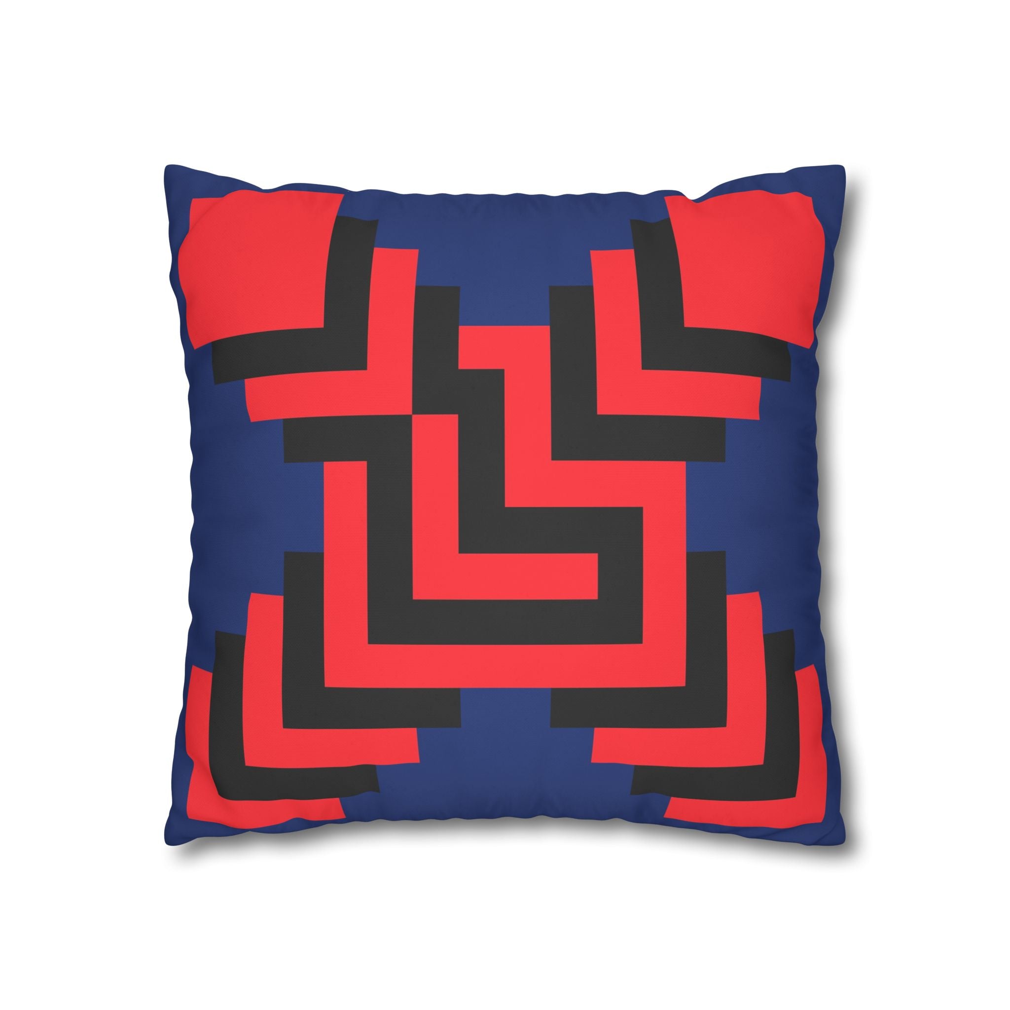 Geometric X Pillowcase - Coral & Black