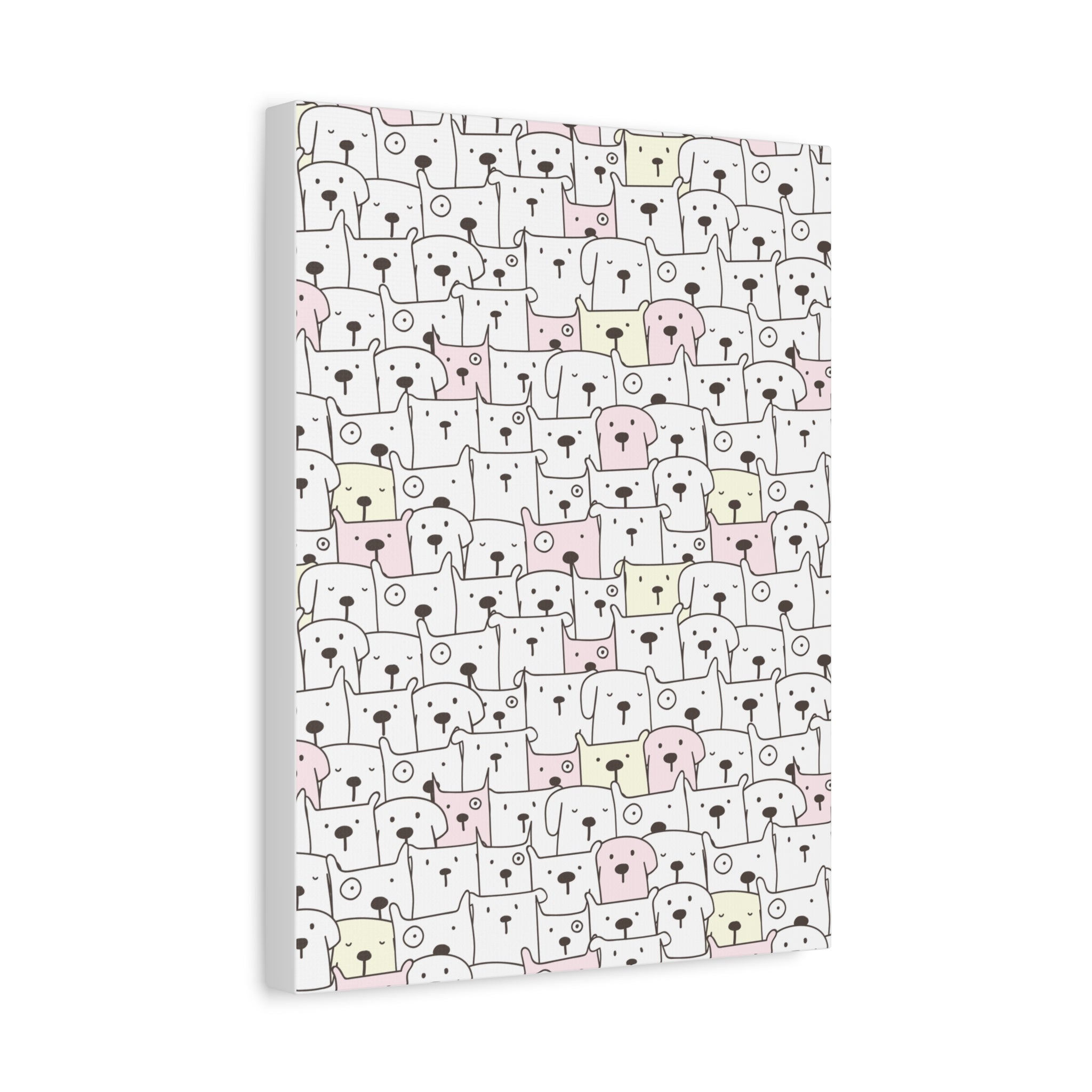 Cute Puppy Canvas Art - Dog Pattern