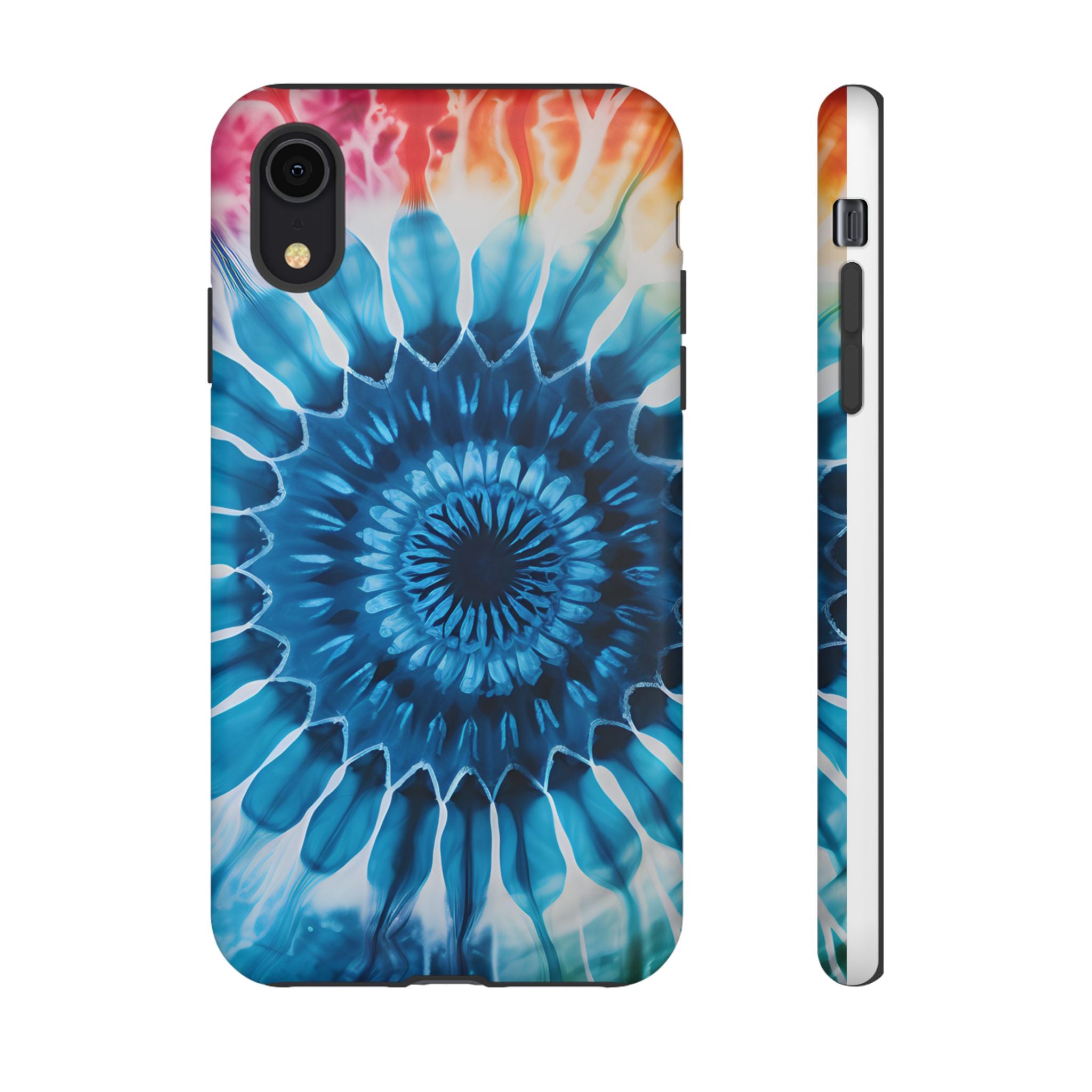 Cosmic Mandala Tie-Dye iPhone Case - Rugged Hexagon Stone