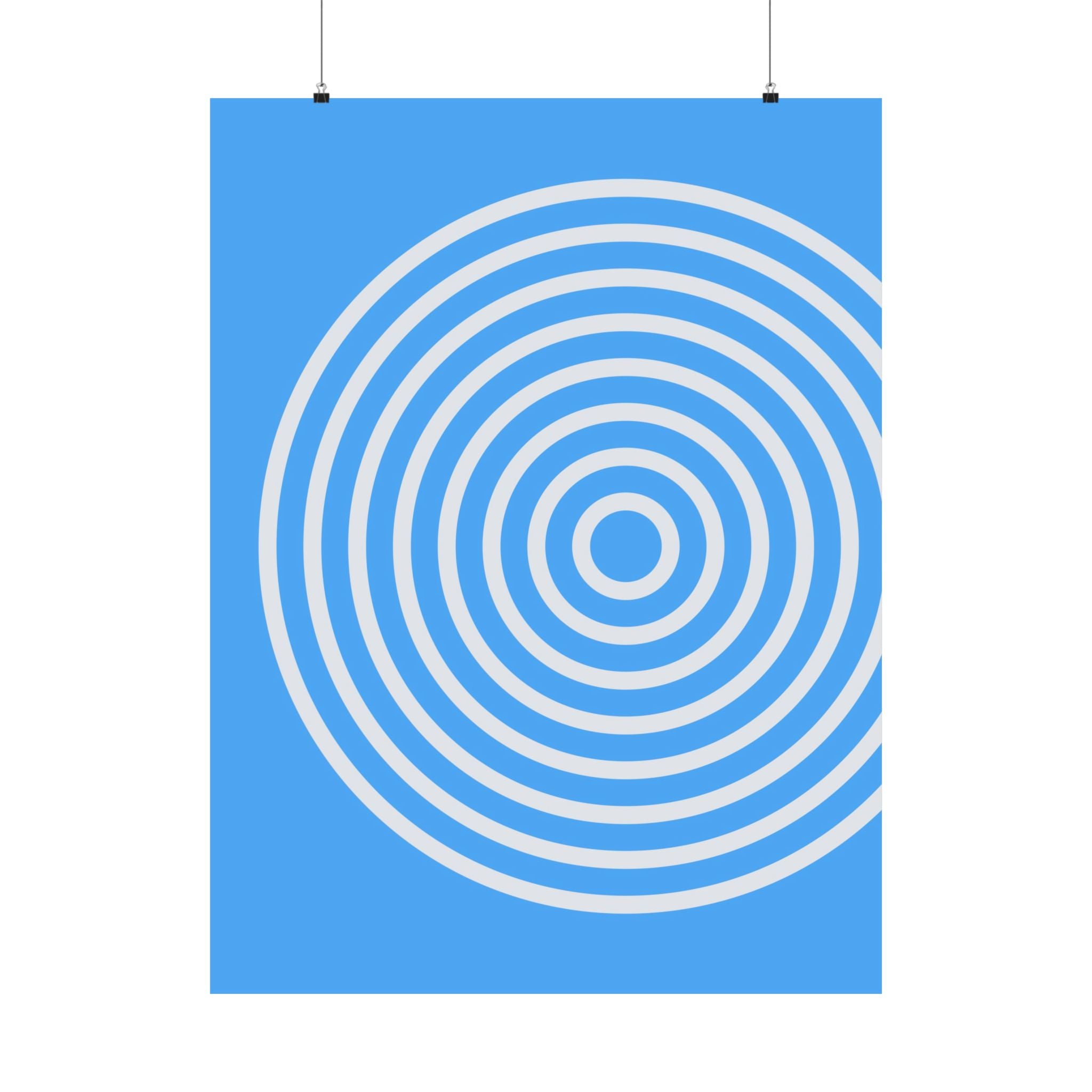 Minimalist Blue Circle Ripple Poster