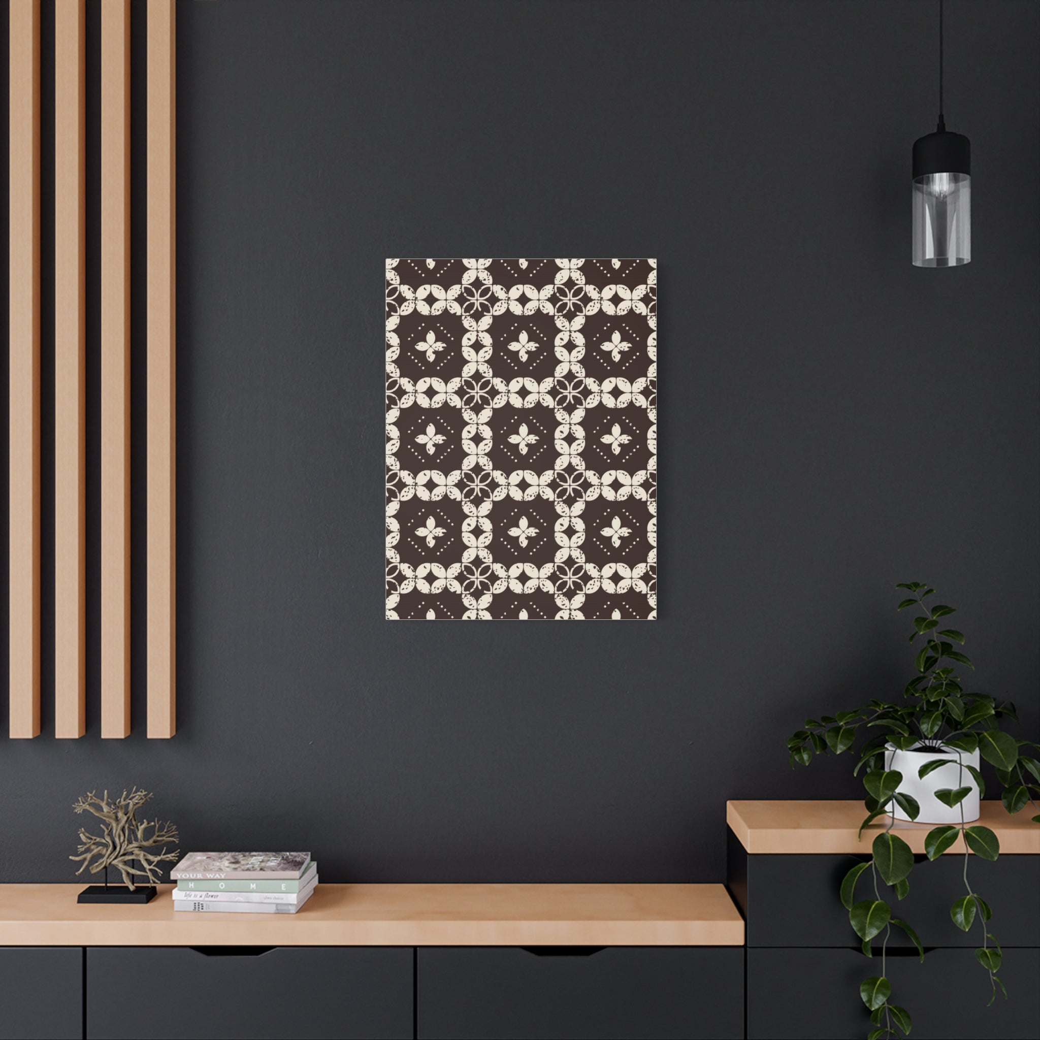 Rustic Floral Geometric Canvas Art