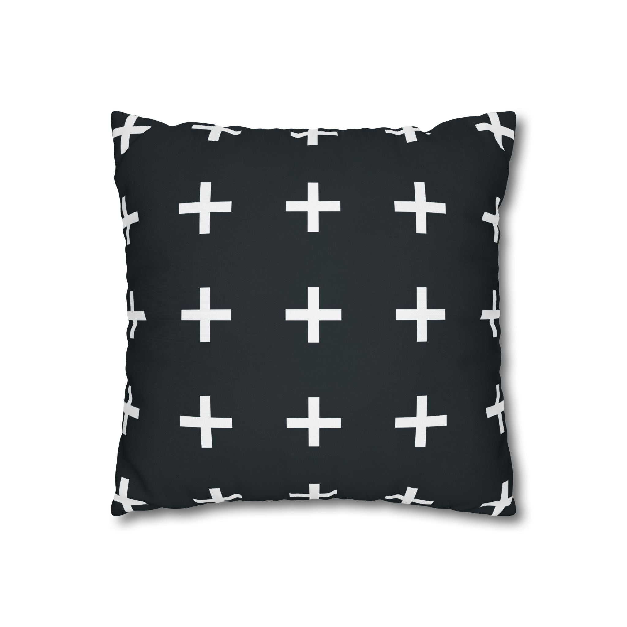 Teal Plus Sign Pillowcase - Geometric Design