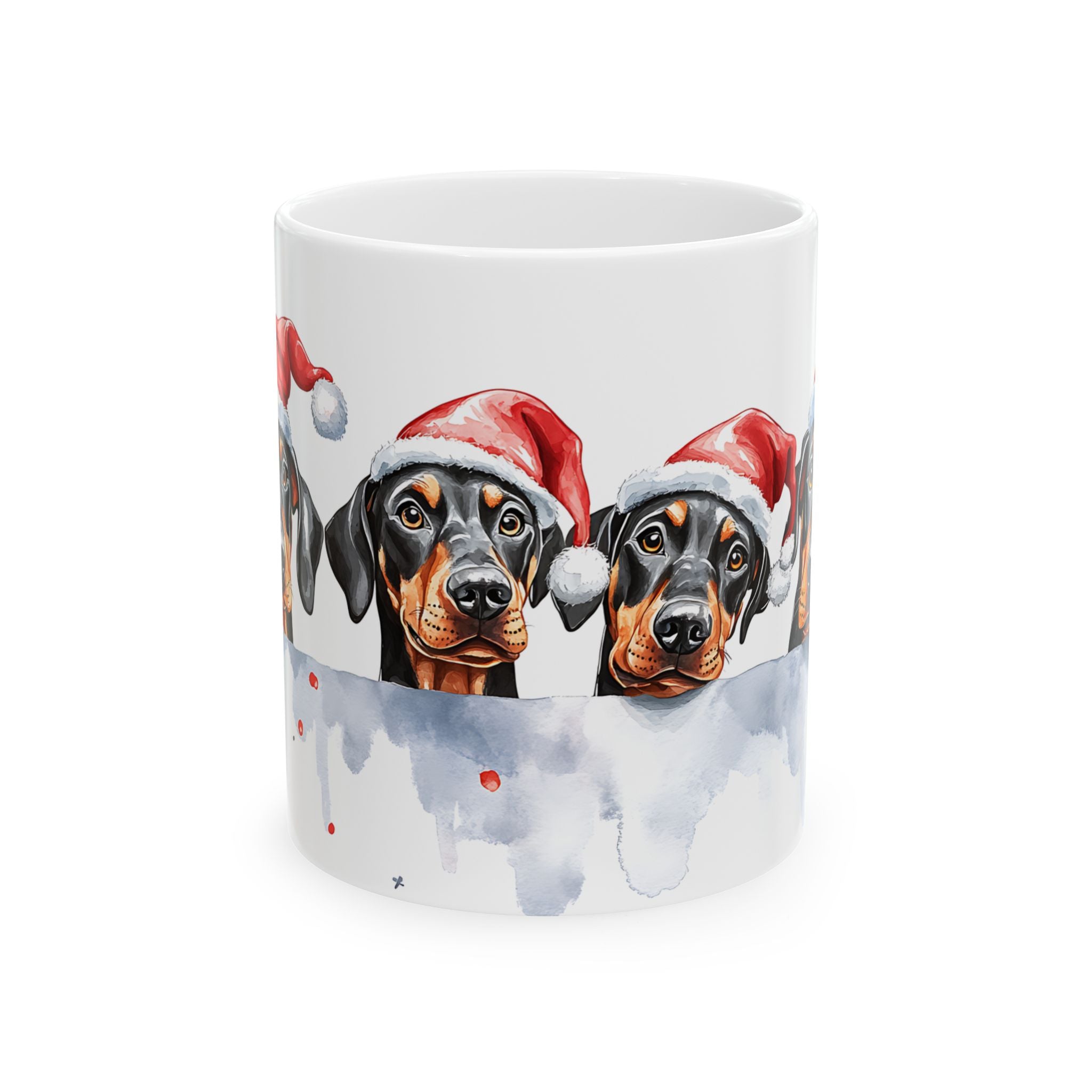 Doberman Christmas Mug - Festive Dogs