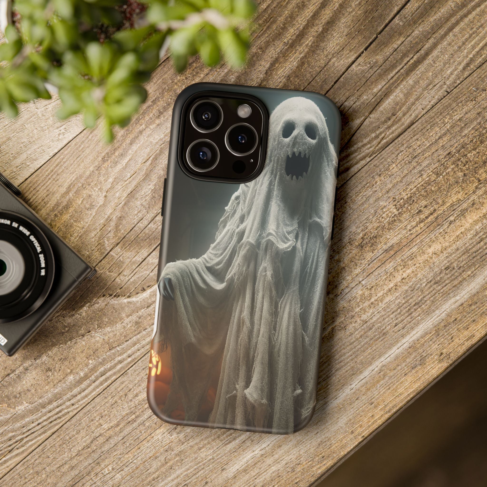 Spooky Ghost Hexagon Stone iPhone Case